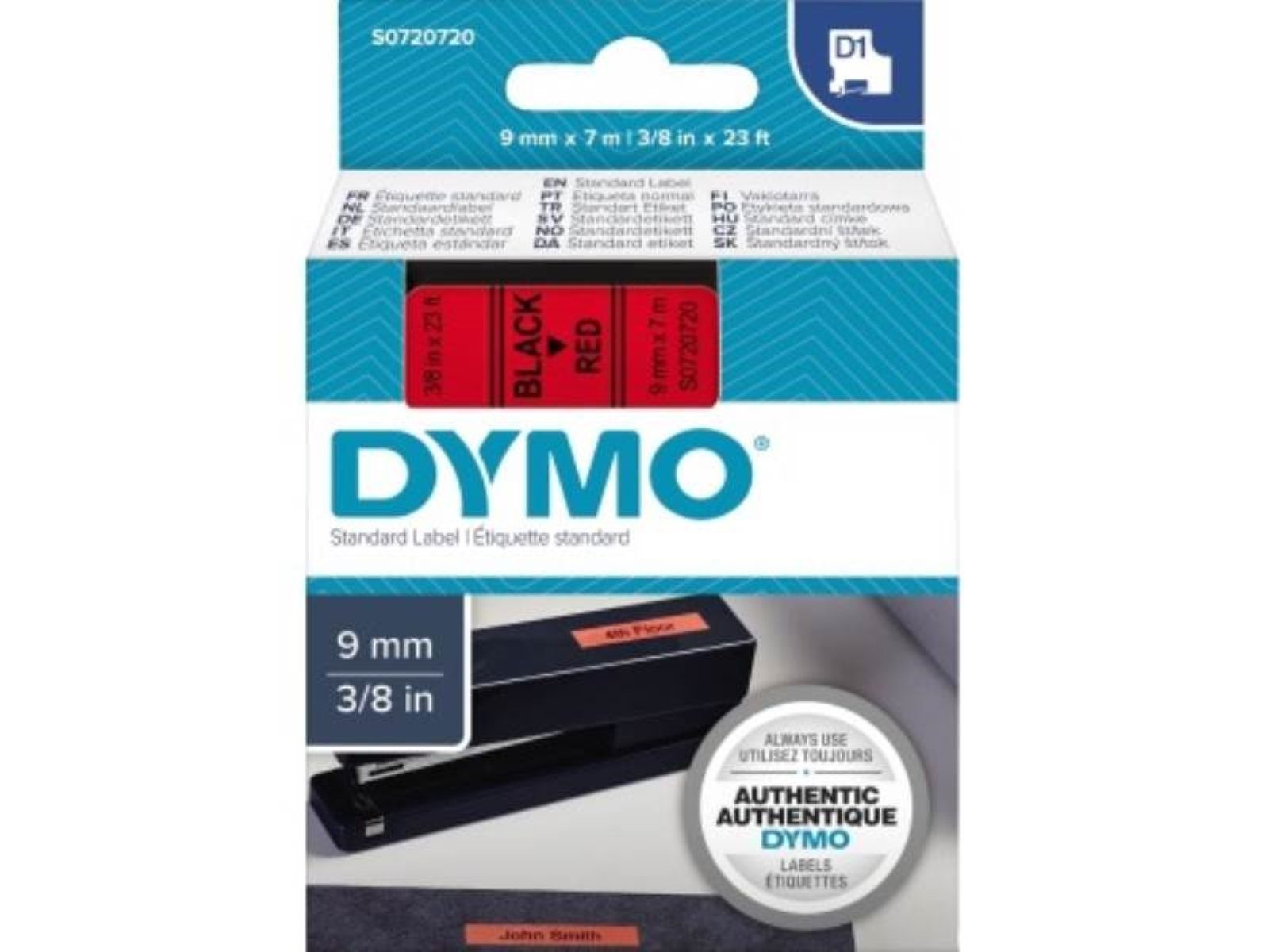 DYMO Kopierpapier DYMO Schriftbandkassette D1 S0720720 9mmx7m schwarz auf rot