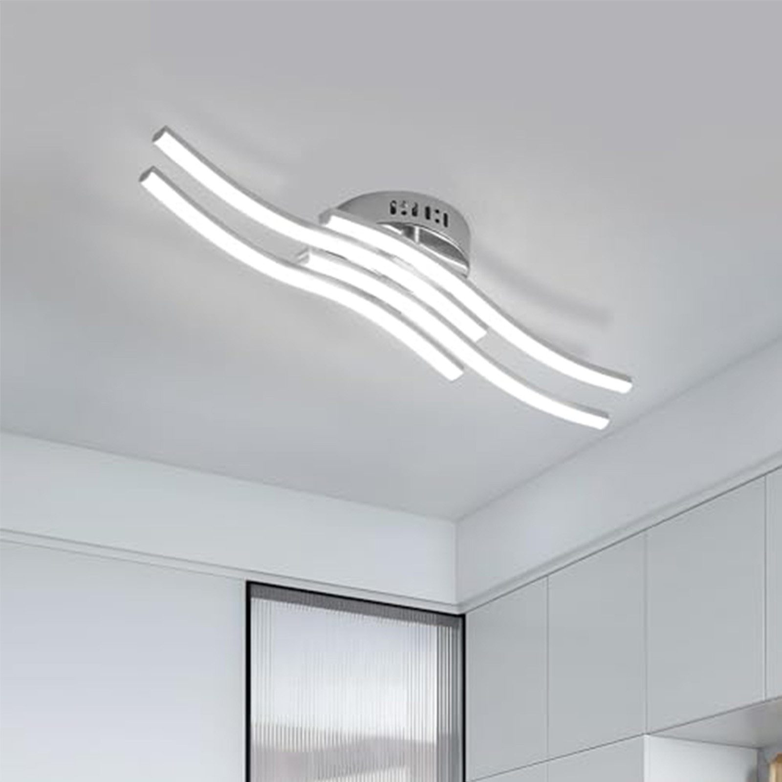 Riserva LED Dekolicht LED Deckenleuchte Silber 24W 4000K moderne Deckenlampe, LED wechselbar