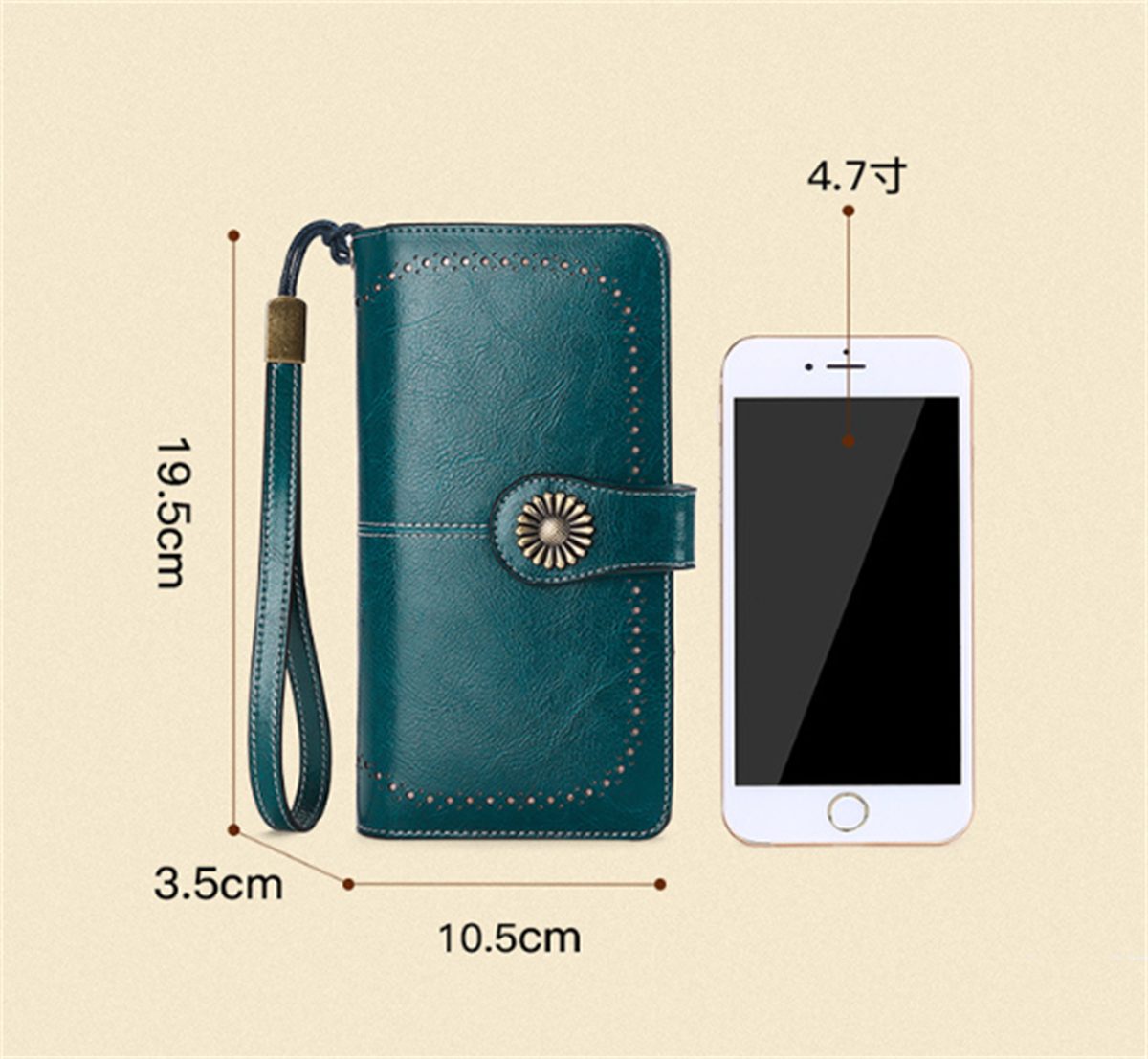 Kartenfächern Bronze Echtleder-Geldbörse Brieftasche und carefully mit selected RFID-Schutz mehreren