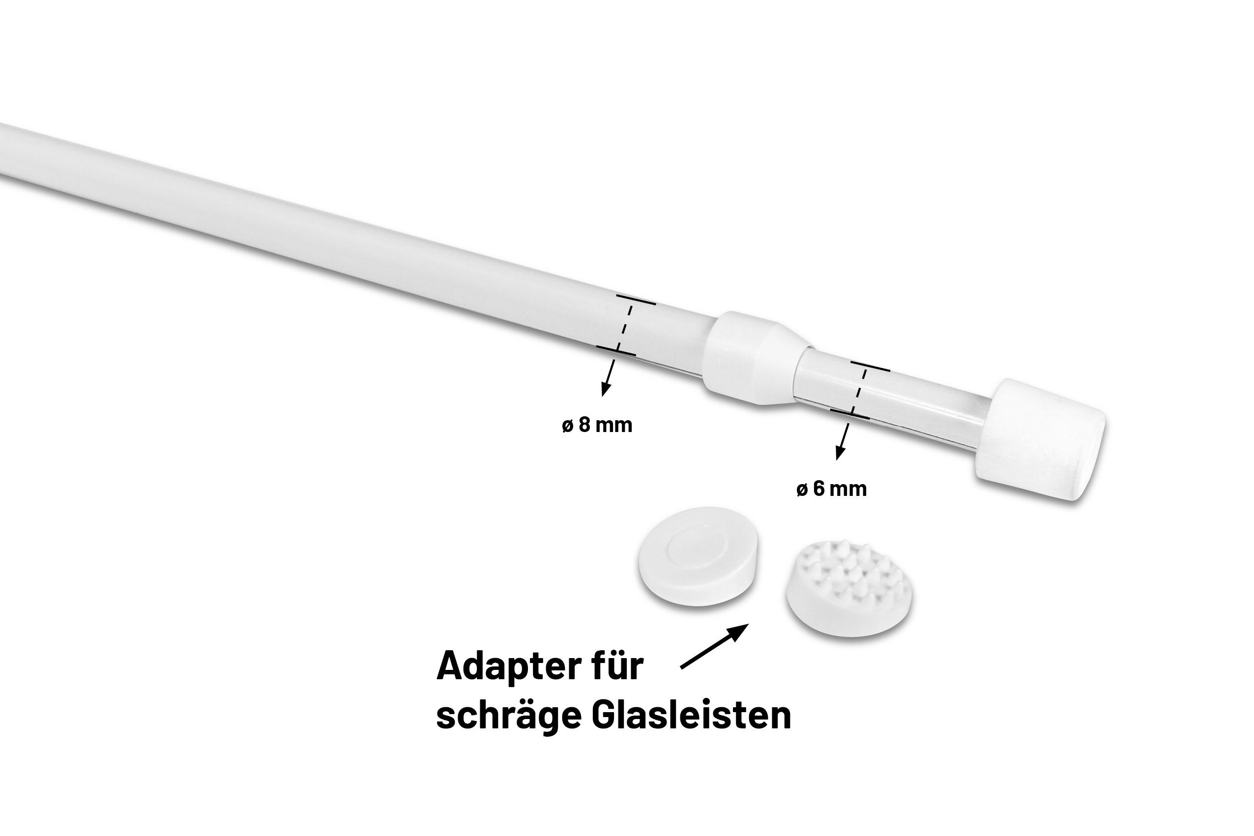 Deco-Raum Klemmstange Vitragenstange, ausdrehbar, geklemmt, ohne Bohren