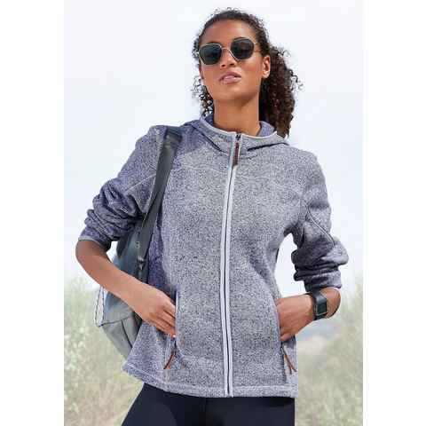 LASCANA Strickfleecejacke mit seitlichen Taschen, Trekkingjacke