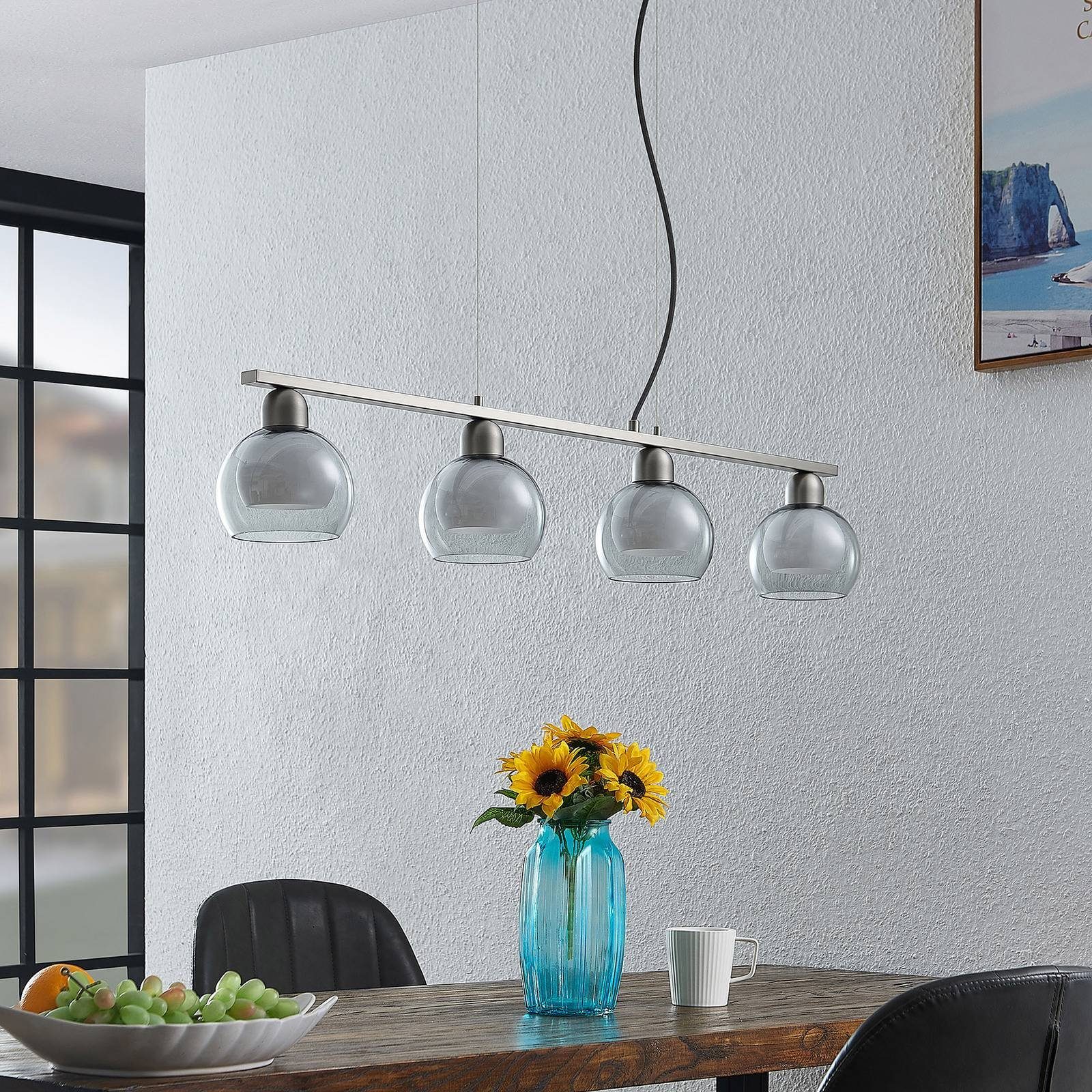 Lucande Hängeleuchte Kaiya, Metall, Alu IP20, 4 x 40 W