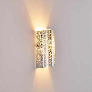 hofstein Wandleuchte »Ballino« Wandlampe aus Glas in Silber, ohne Leuchtmittel, moderne mit Lichtspiel an der Wand, 1xE14, Innen mit Up & Down-Effekt