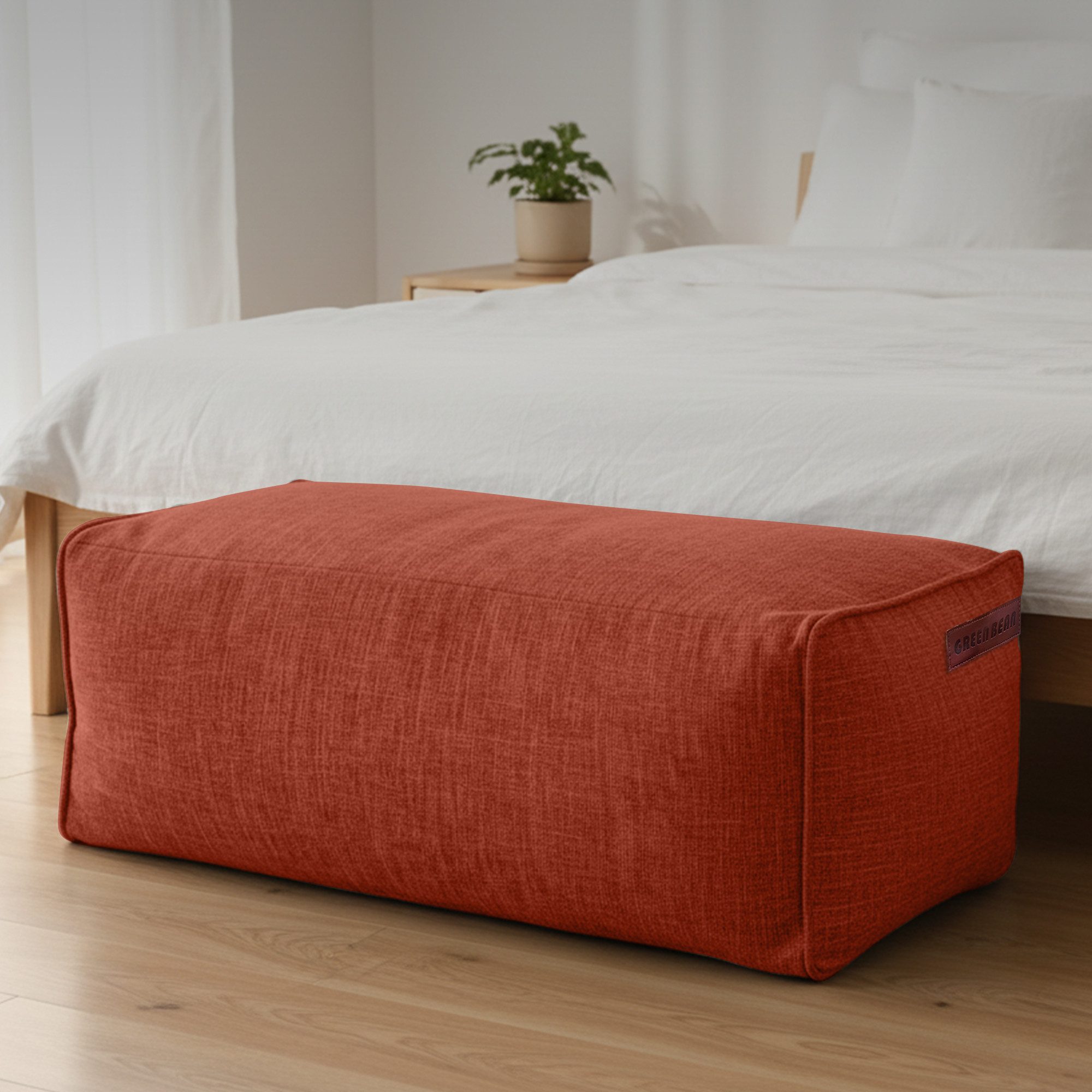 Green Bean Pouf Ottomane Linen (Indoor Sitzhocker Sitzkissen Fußhocker Relax-Sessel, Made in Germany), die ideale Ergänzung zum Sitzsack