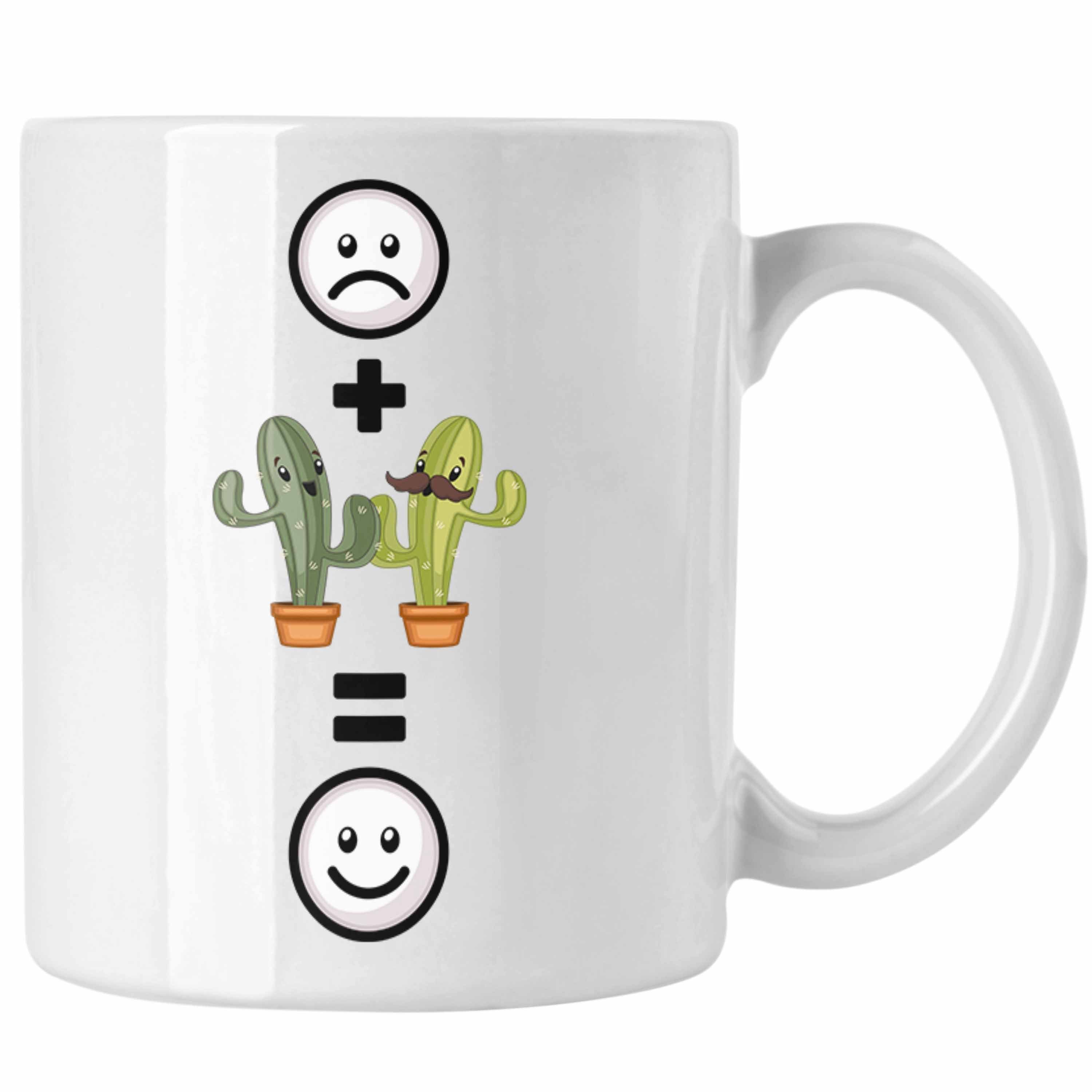 Trendation Tasse Kaktus Tasse Geschenk für Kaktus-Liebhaber Lustige Geschenkidee :(K Weiss