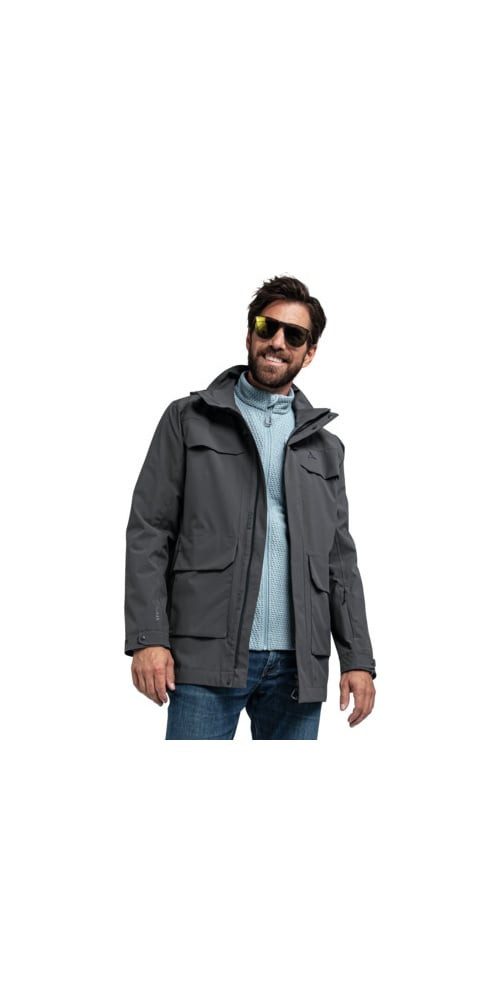 Schöffel Funktionsjacke Sommer Trekking-Wanderjacke Geneva (wasser- und winddicht) asphaltgrau