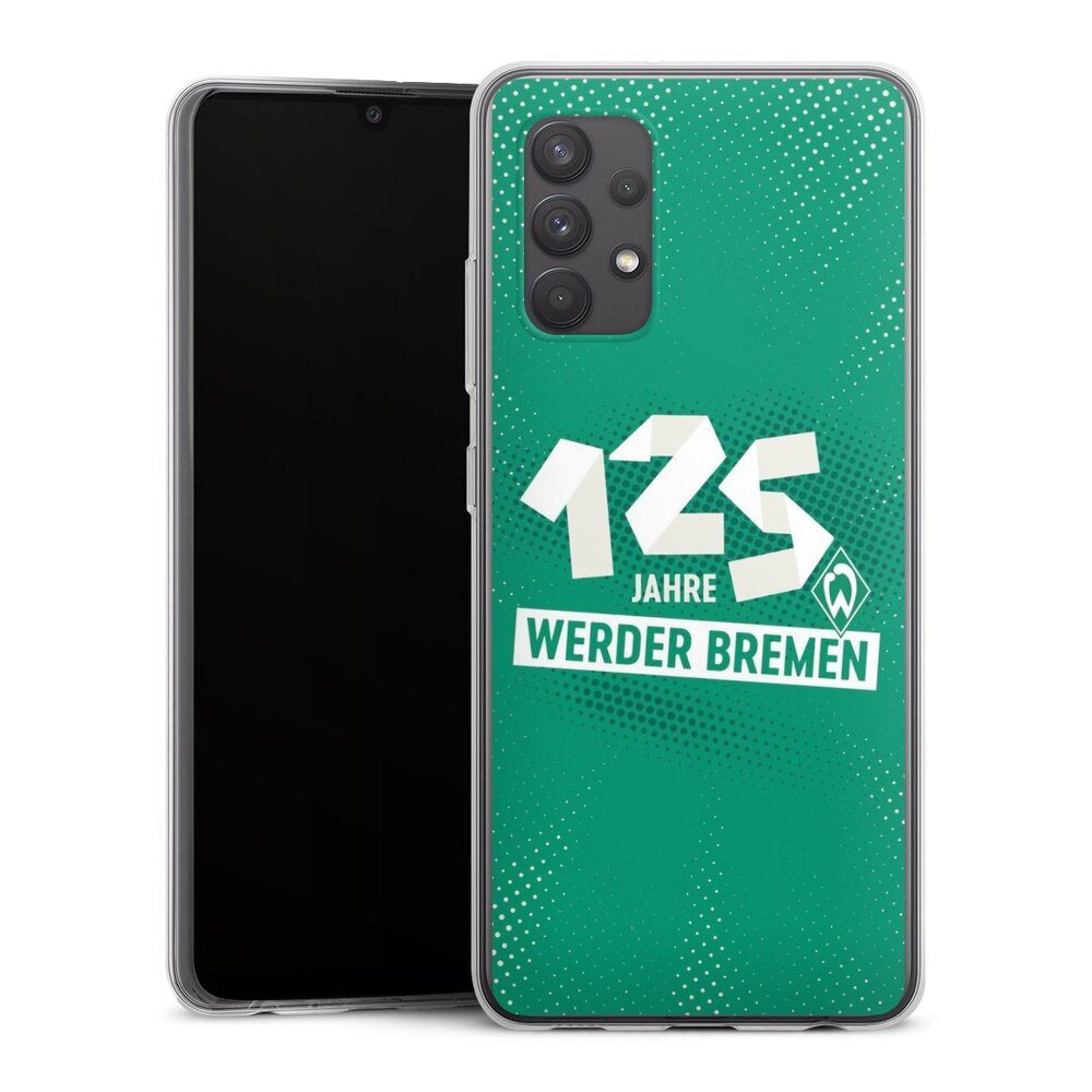 DeinDesign Handyhülle 125 Jahre Werder Bremen Offizielles Lizenzprodukt, Samsung Galaxy A32 4G Silikon Hülle Bumper Case Handy Schutzhülle