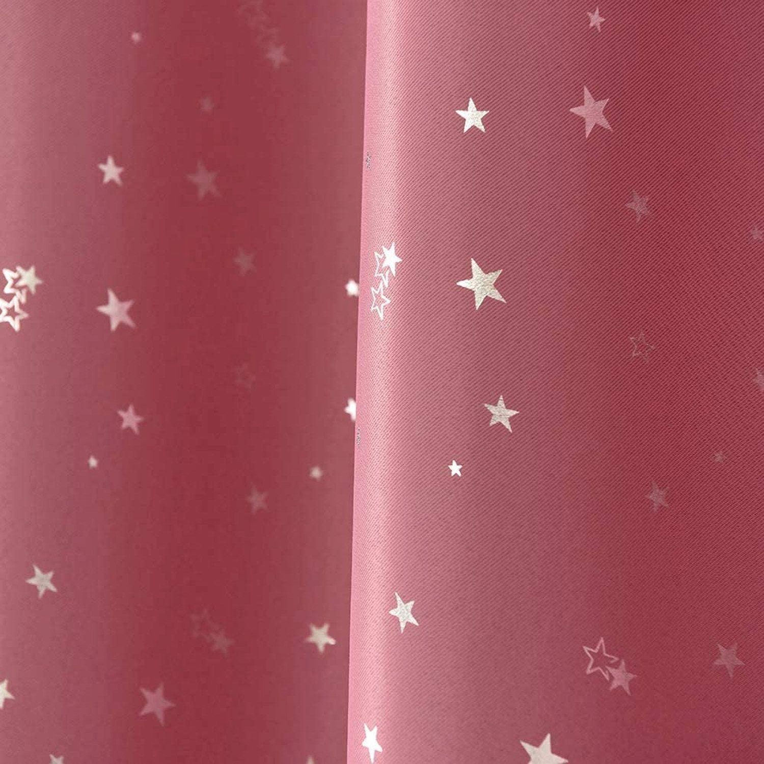 Vorhang Vorhang 2 Stück Verdunkelungsvorhänge mit Blickdicht Rosa AUKUU Sterne