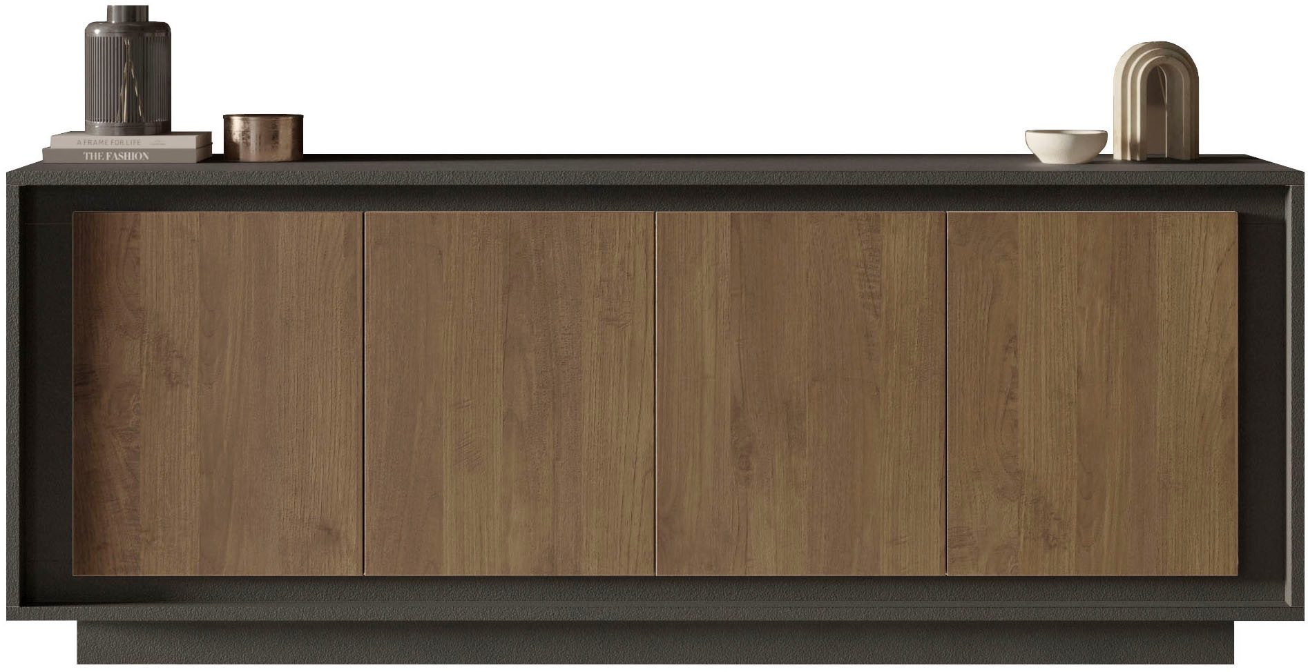 Home affaire Sideboard Sky, B/T 207/50 cm, Kommode/Anrichte/Stauraumschrank, 4 Türen, Softclosing, Korpus & Front 22 mm stark, Rahmen-Optik