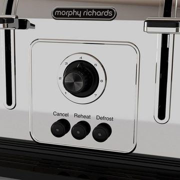 Morphy Richards Toaster VENTURE Toaster 4 Schlitz Classic, 1800W, Edelstahl
