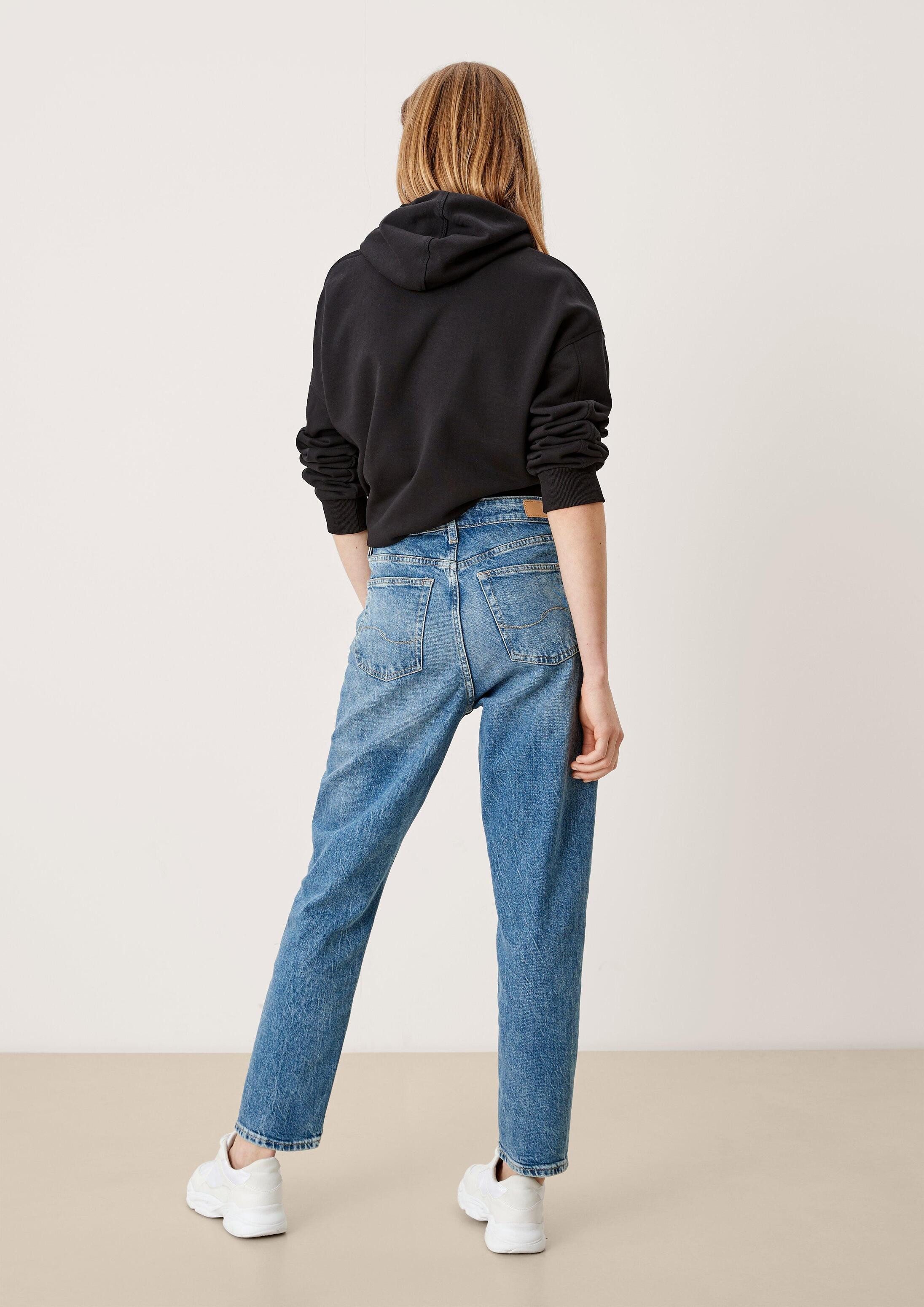 QS Slim-fit-Jeans Jeans-Hose MOM Ankle-Jeans Mom / Relaxed Fit / High Rise / Tapered Leg