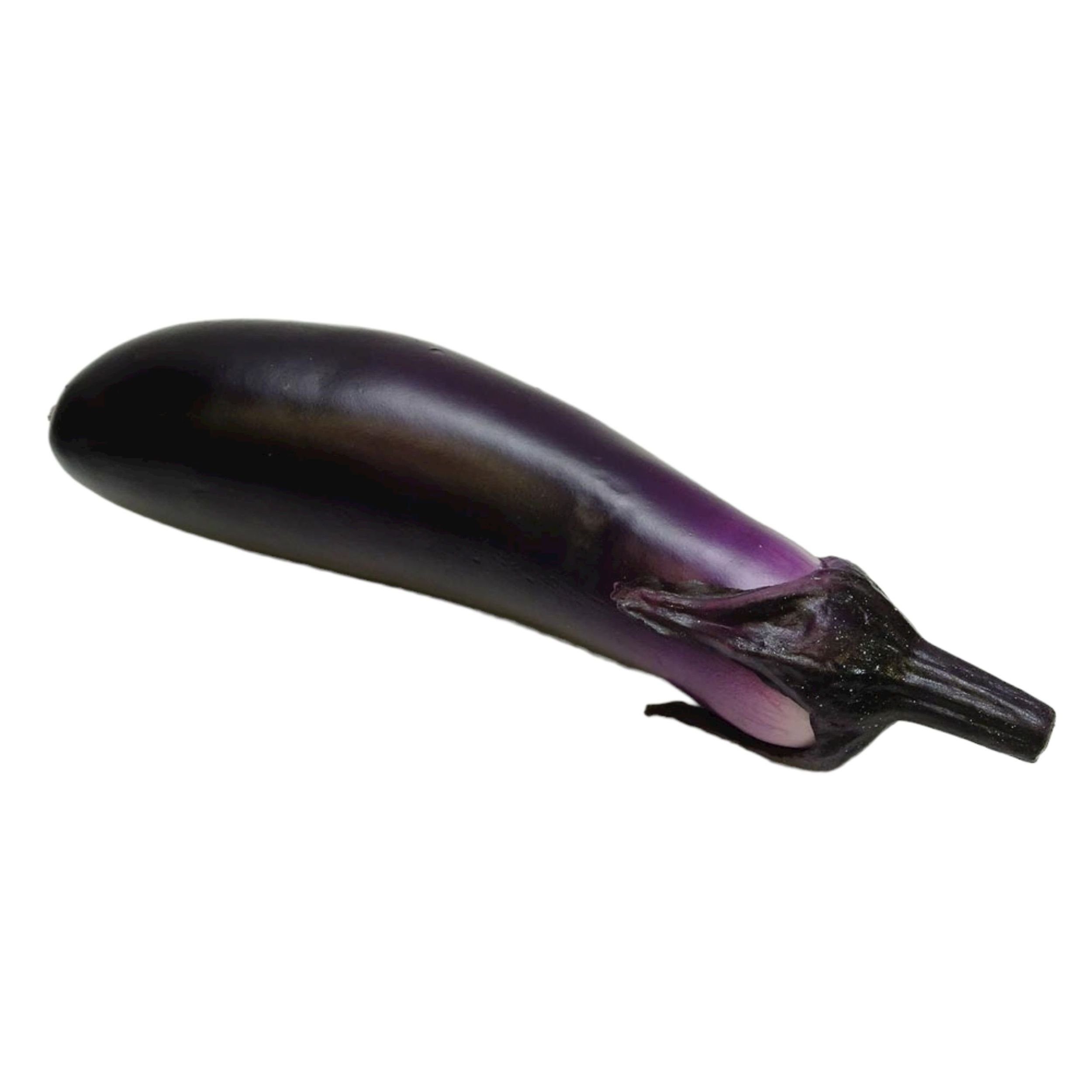 Kunstpflanze Künstliche Aubergine Melanzani Lila 19 cm, DekoTown