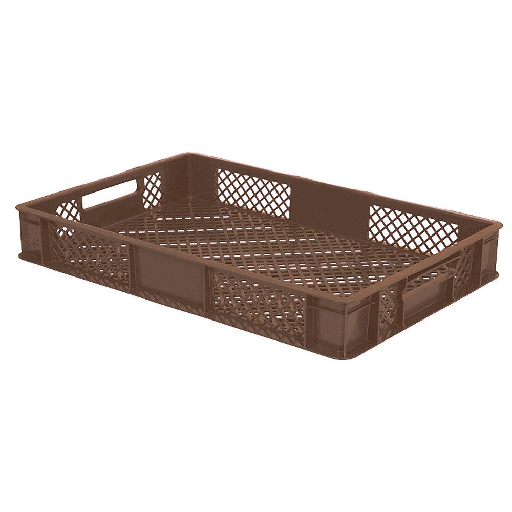 BRB-Lagertechnik Stapelbox 12x Stapelkorb/Bäckerkisten in 4 Größen, Grundmaß LxB 600x400 mm, Euro-Behälter aus hochwertigem, formstabilem Polyethylen-Kunststoff