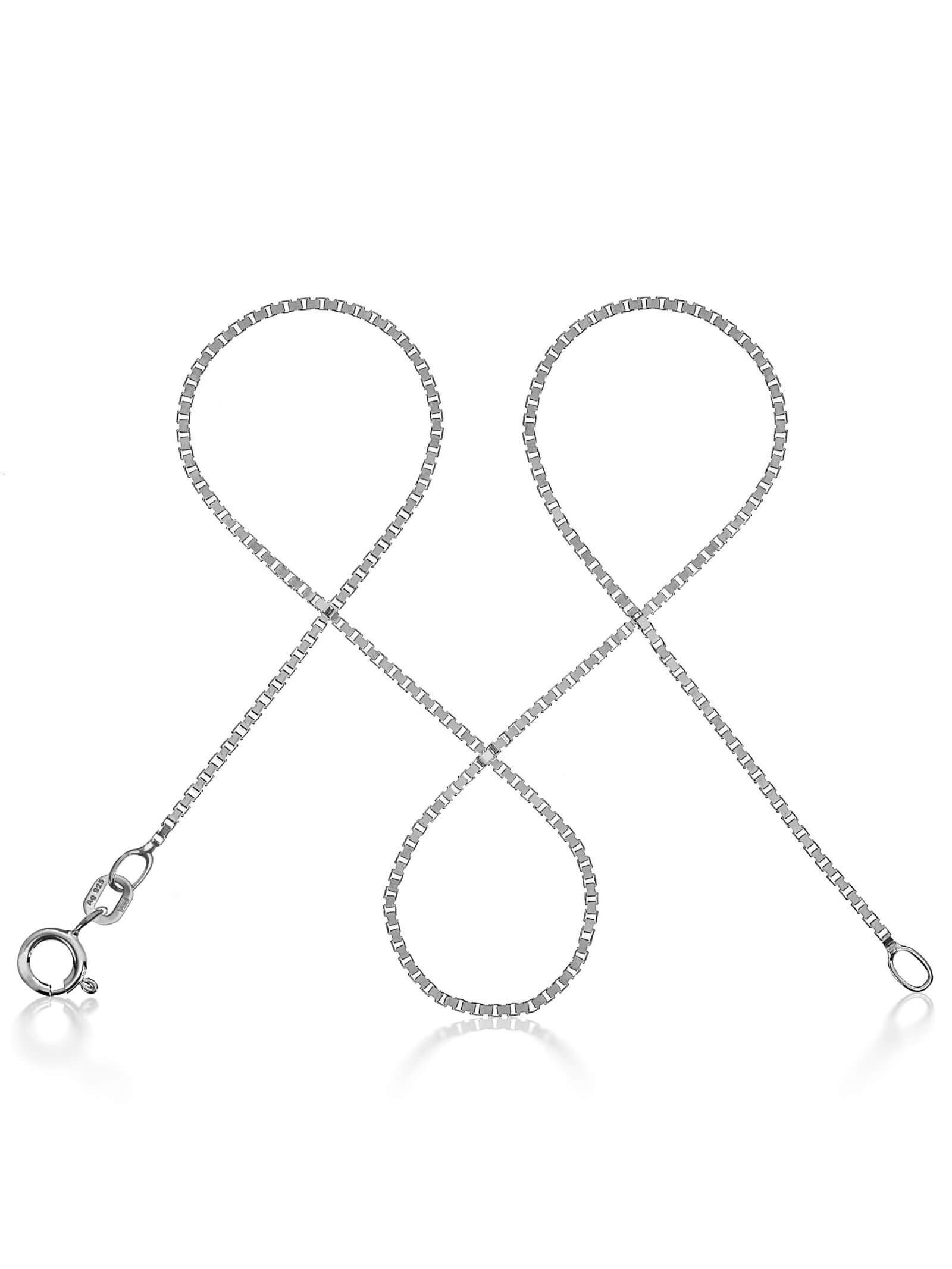 modabilé Kette ohne Anhänger Halskette VENICE, Damen Venezianerkette 1,2mm 42cm, Sterling Silber 925, Made in Germany