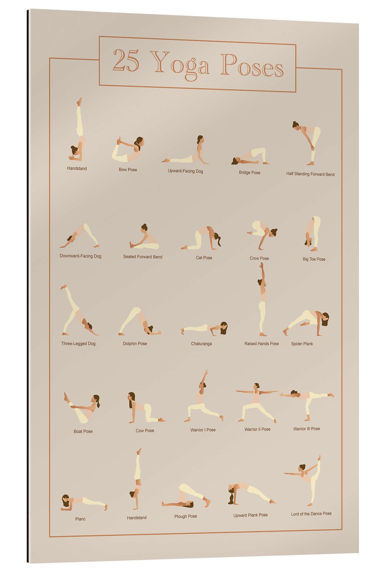 Posterlounge XXL-Wandbild Editors Choice, 25 Yoga Poses, Japandi Illustration