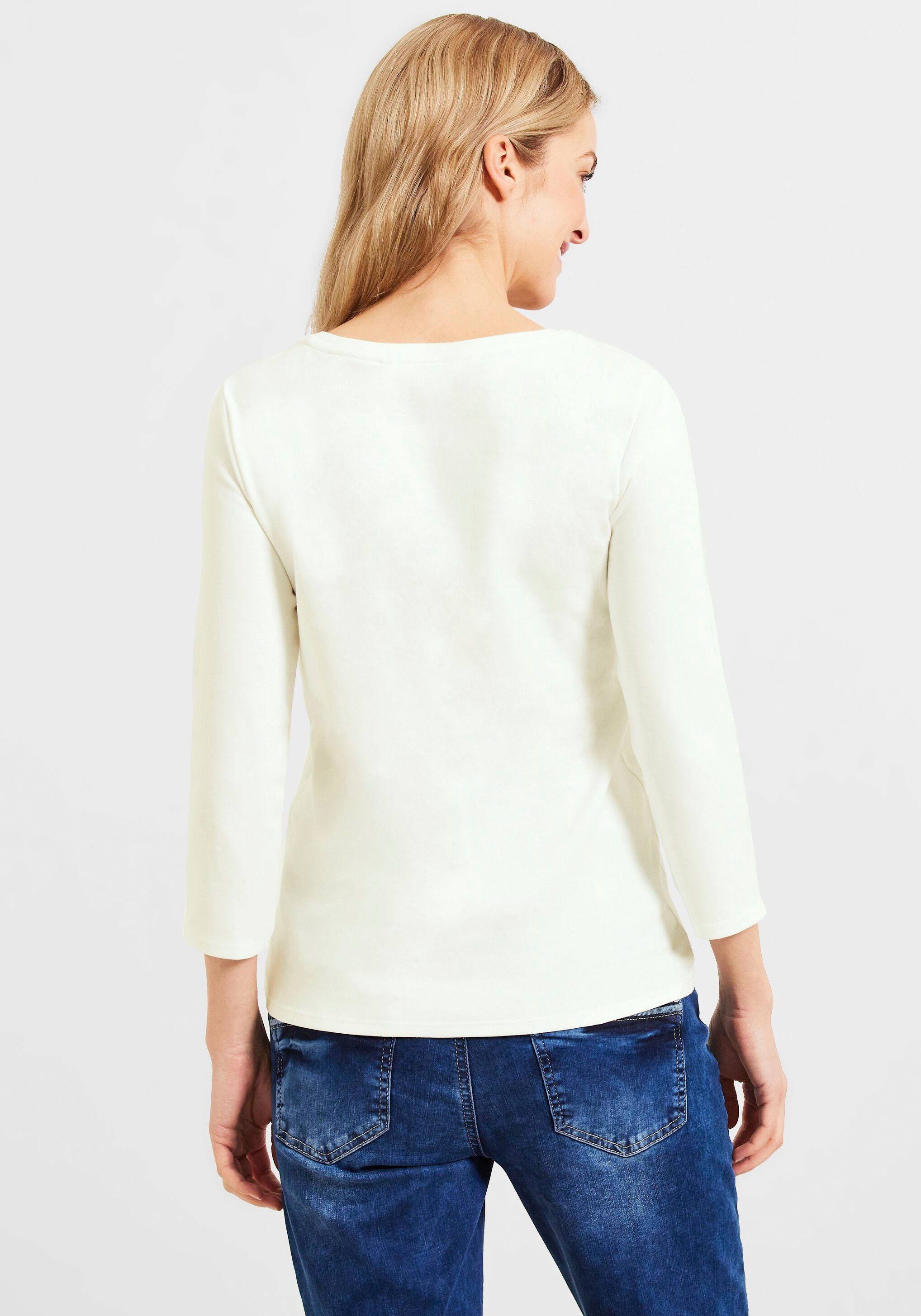 vanilla white mit hohem 3/4-Arm-Shirt Cecil Ausschnitt