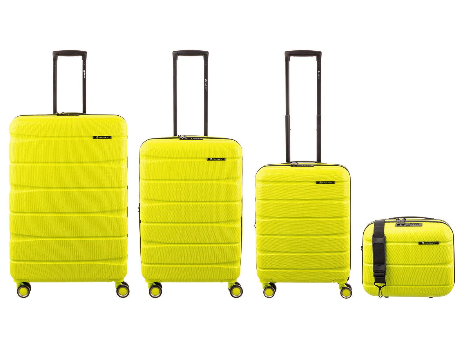 Franky Kofferset ABS13 76/66/55er + BC Trolley 4er SET, 4 Rollen, (Stück, 1 tlg., 1), Dehnfalte