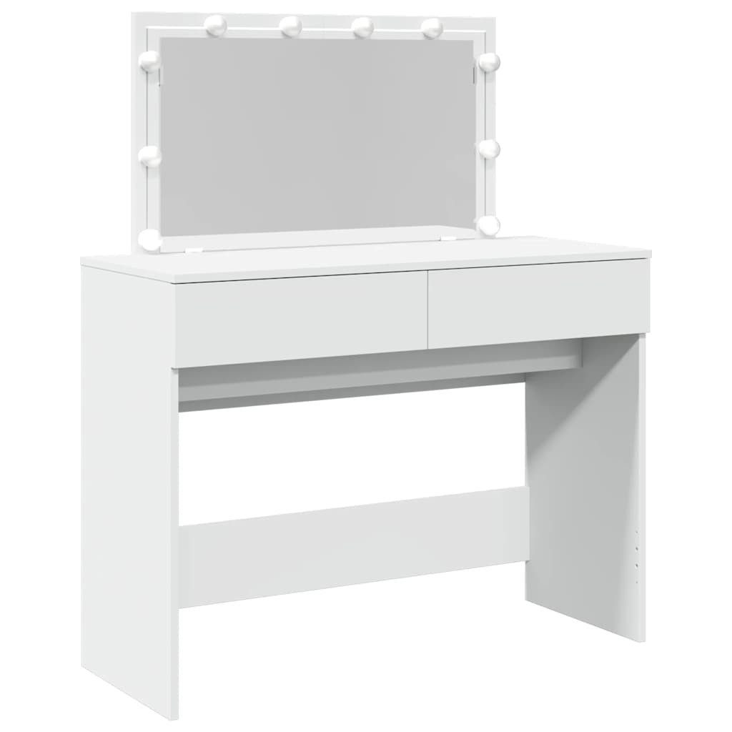 vidaXL Schminktisch Schminktisch mit LED-Beleuchtung Weiß 100x40x120 cm (1-St)