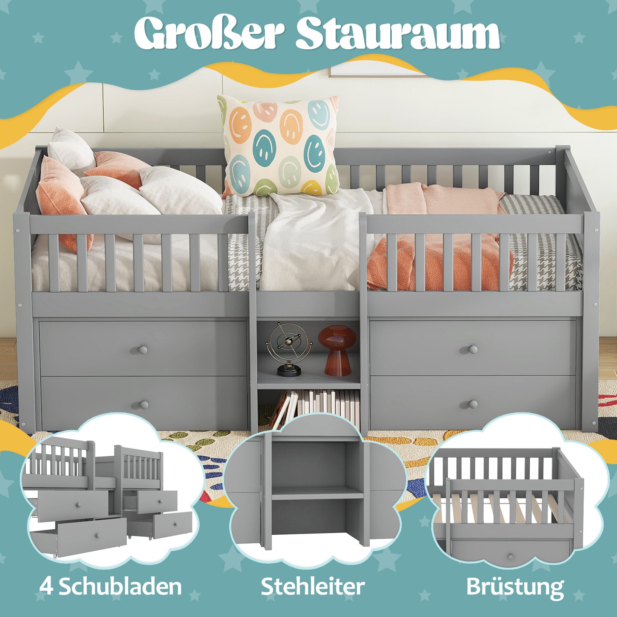 i@home Einzelbett Kinderbett, Hausbett, Massivholzbett, mit günstig online kaufen