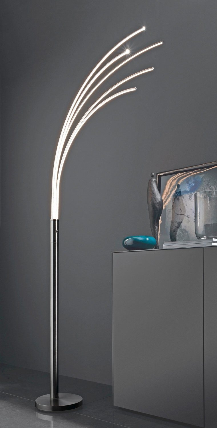 casa NOVA LED Bogenlampe Stehleuchte ECLIPSE, 5-flammig, H 200 cm, Metall, günstig online kaufen