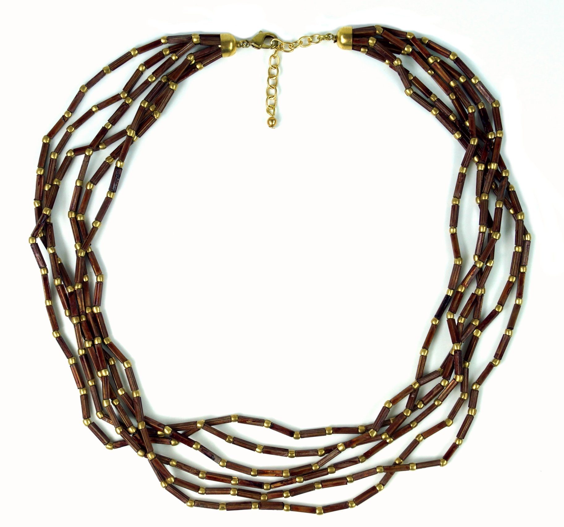 Guru-Shop Perlenkette Modeschmuck Kette, Boho Perlenkette,..