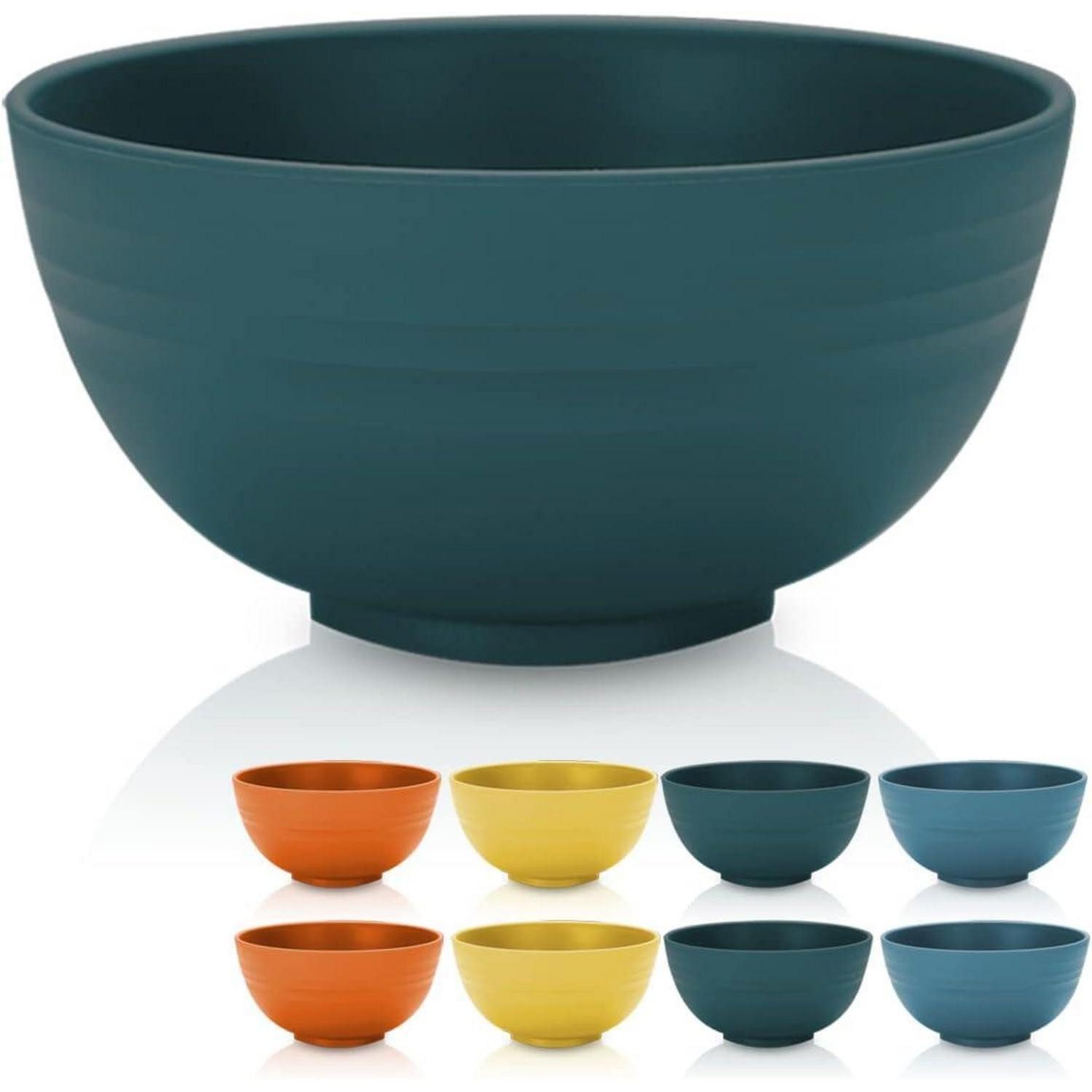 LuxusKollektion Suppenschüssel Müslischüssel 760ml 8er Unzerbrechlich BPA Spülmaschine 2. Dunkelgrün