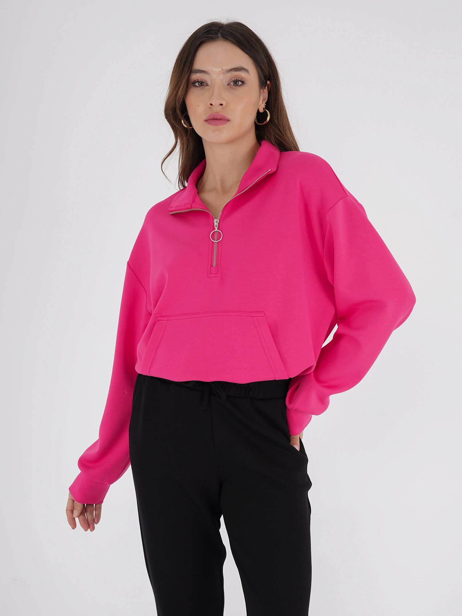 Freshlions Troyer Freshlions Half Zipper Sweater pink