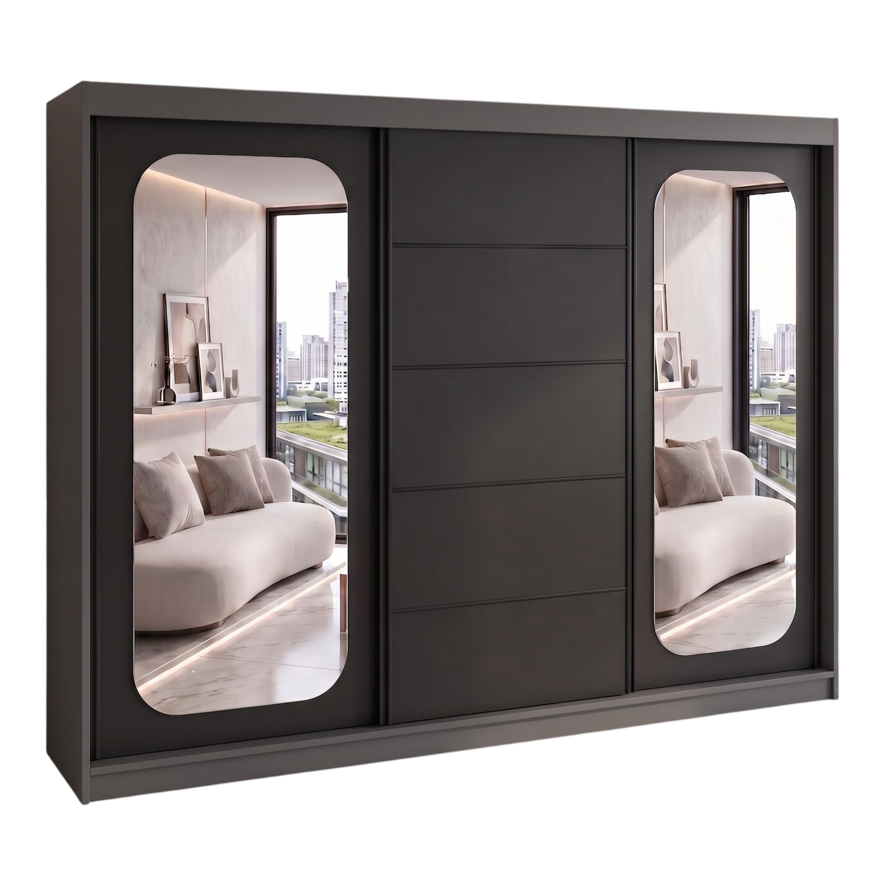 A&J MöbelLand GmbH Schiebetürenschrank BELANO – Moderner Kleiderschrank mit Schiebetüren (Die perfekte Kombination aus modernem Design, hoher Funktionalität und großzügigem Stauraum für Kleidung, Bettwäsche und Accessoires, erhältlich in verschiedenen Far