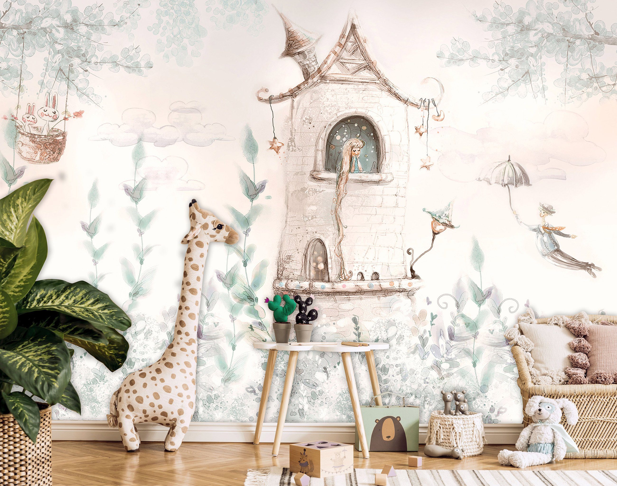 Wallarena Fototapete Kinderzimmer Mädchen Prinzessin Pastell günstig online kaufen
