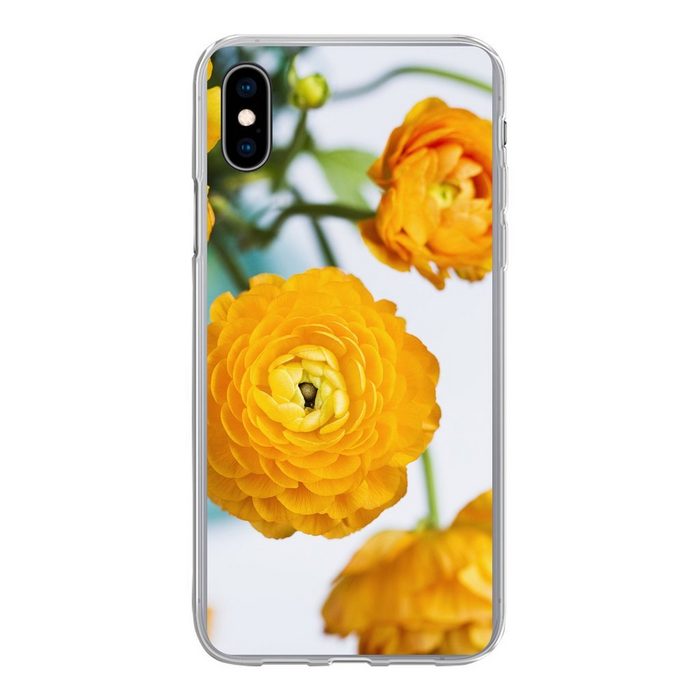 MuchoWow Handyhülle Blumen - Draußen - Orange Handyhülle Apple iPhone Xs Max Smartphone-Bumper Print Handy