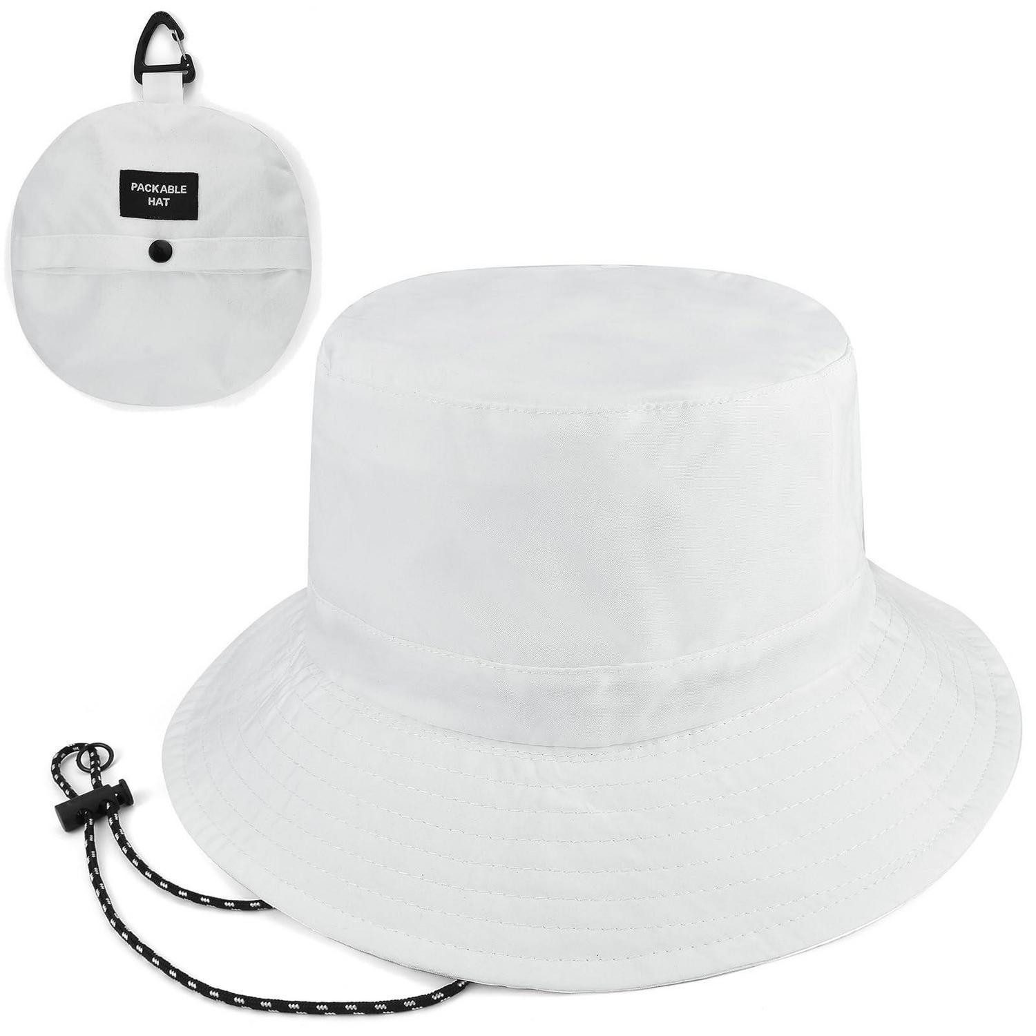 LuxusKollektion Sonnenhut Bucket Hat Herren Damen UV Schutz Faltbar Schnelltrocknend Weiß