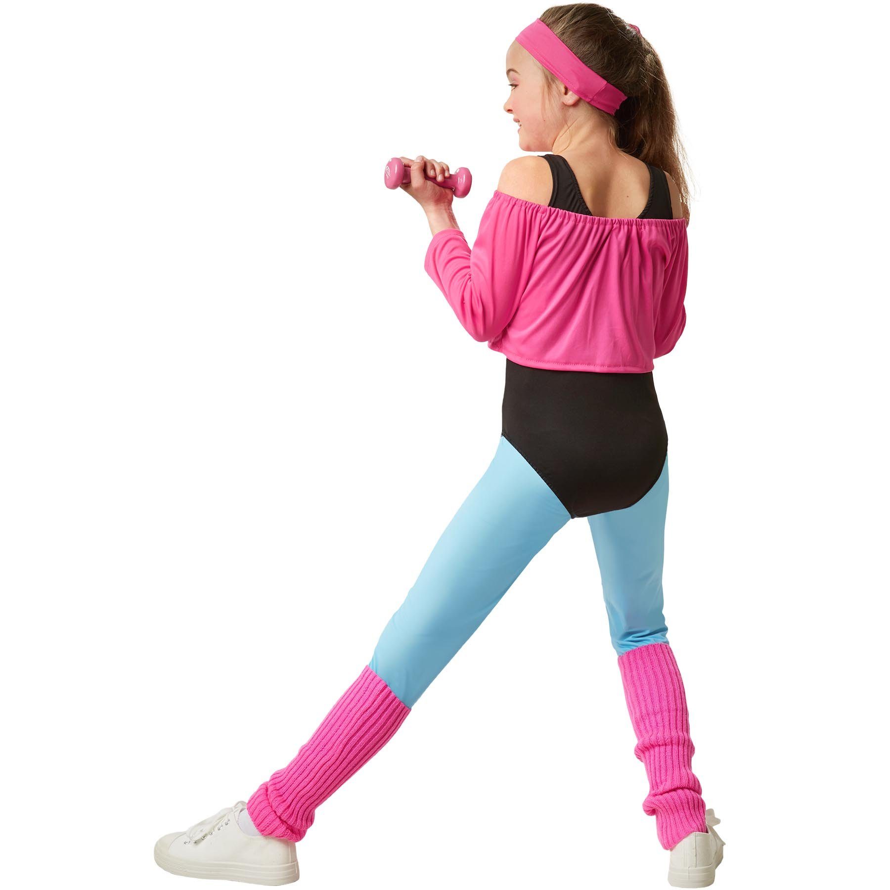 dressforfun Hippie-Kostüm Kinderkostüm Fitness-Sternchen, Aerobic-Outfit im Stil der 80er Jahre