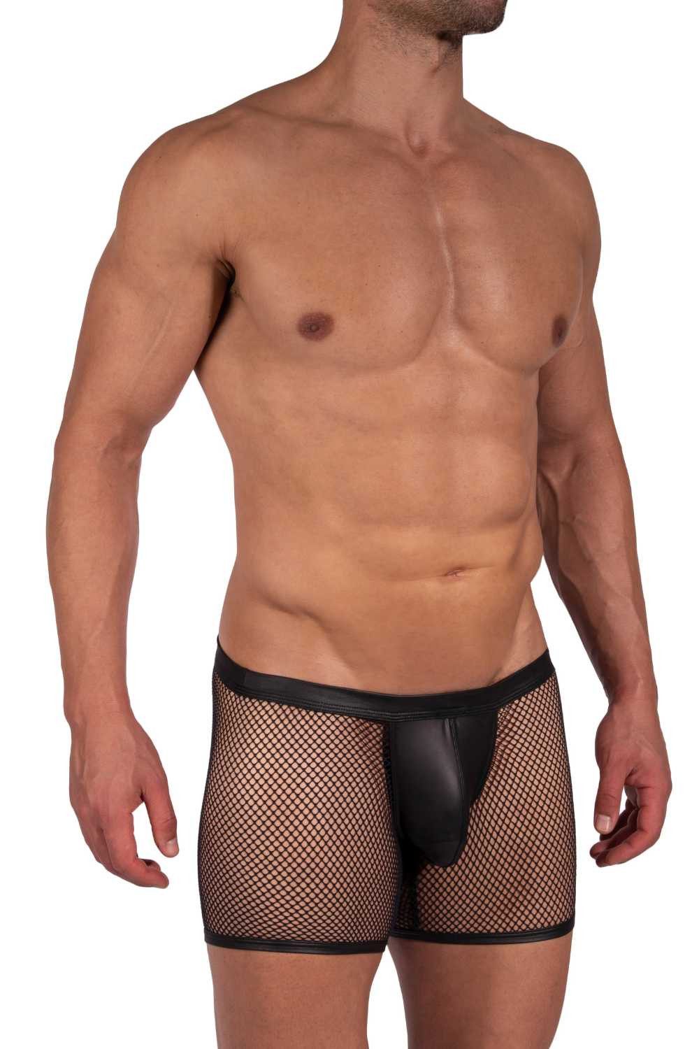 Retro Pants M2391 Bungee Boxer schwarz mit Netz und längerem Bein