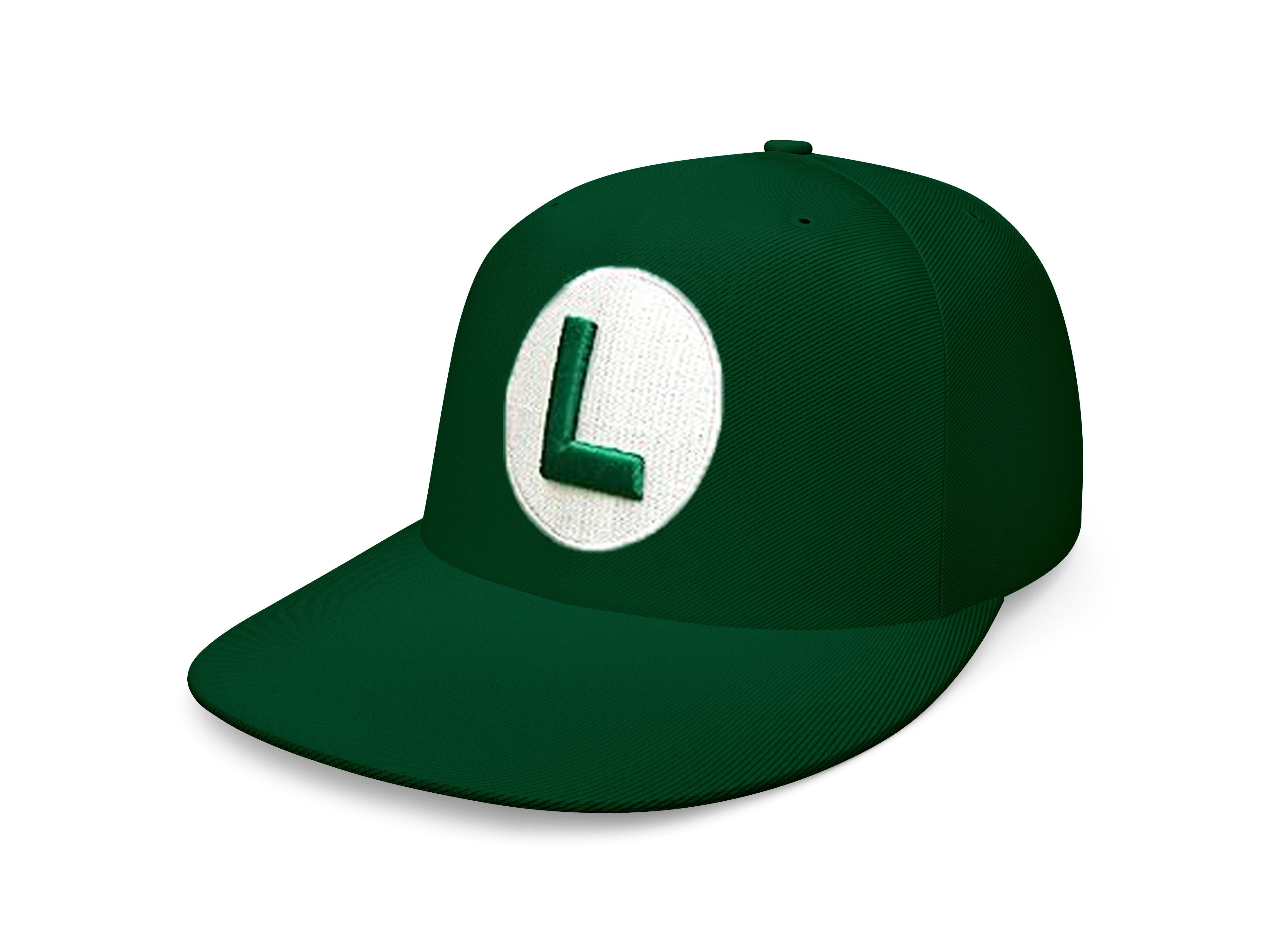 Blondie & Brownie Snapback Cap Unisex Erwachsene Mario Luigi Logo Stick in Grün und Rot Unisex Mario Luigi Snapback Cap Logo Stick Retro Gaming Style
