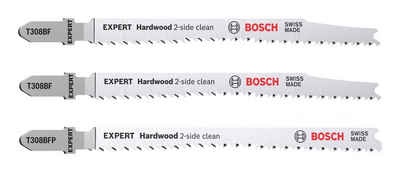 BOSCH Stichsägeblatt Expert Hardwood 2-side, Clean Set, T308BF/BFP, 2-teilig