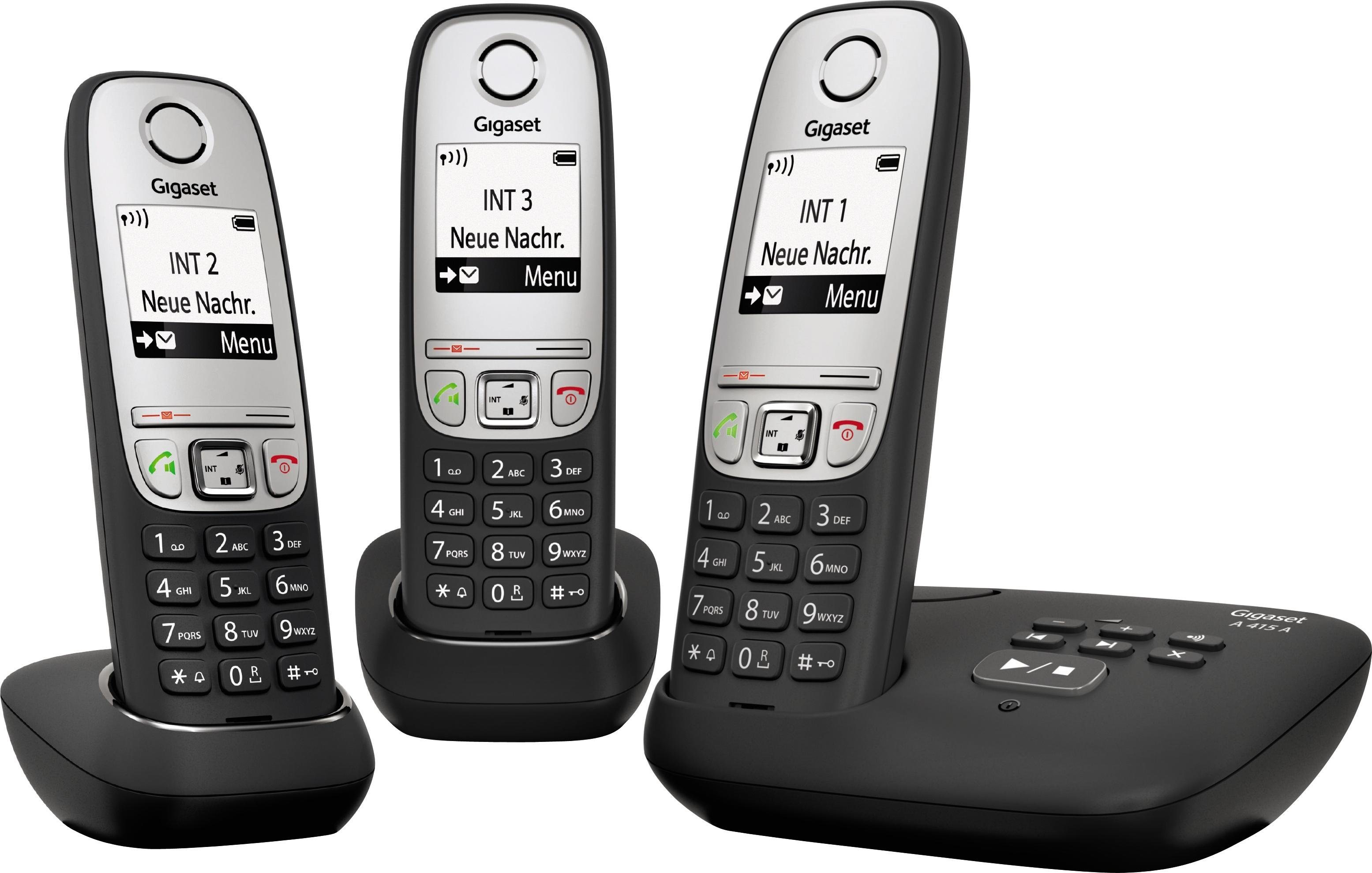 »A415A TRIO« Schnurloses DECT-Telefon (Mobilteile: 3) »A415A TRIO« Schnurloses DECT-Telefon (Mobilteile: 3)