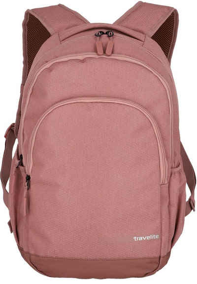travelite Laptoprucksack Kick Off L, 45 cm, rosé, Arbeitsrucksack Schulrucksack Streetpack mit 15,6-Zoll Laptopfach