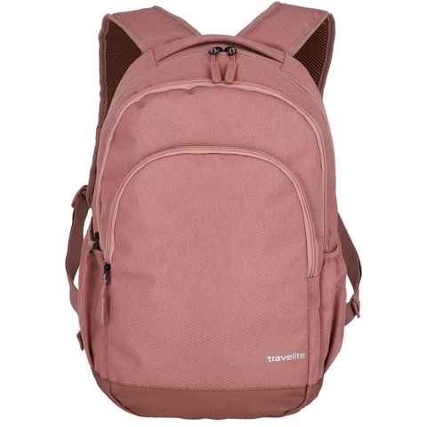 travelite Laptoprucksack Kick Off L, 45 cm, rosé, Arbeitsrucksack Schulrucksack Streetpack mit 15,6-Zoll Laptopfach