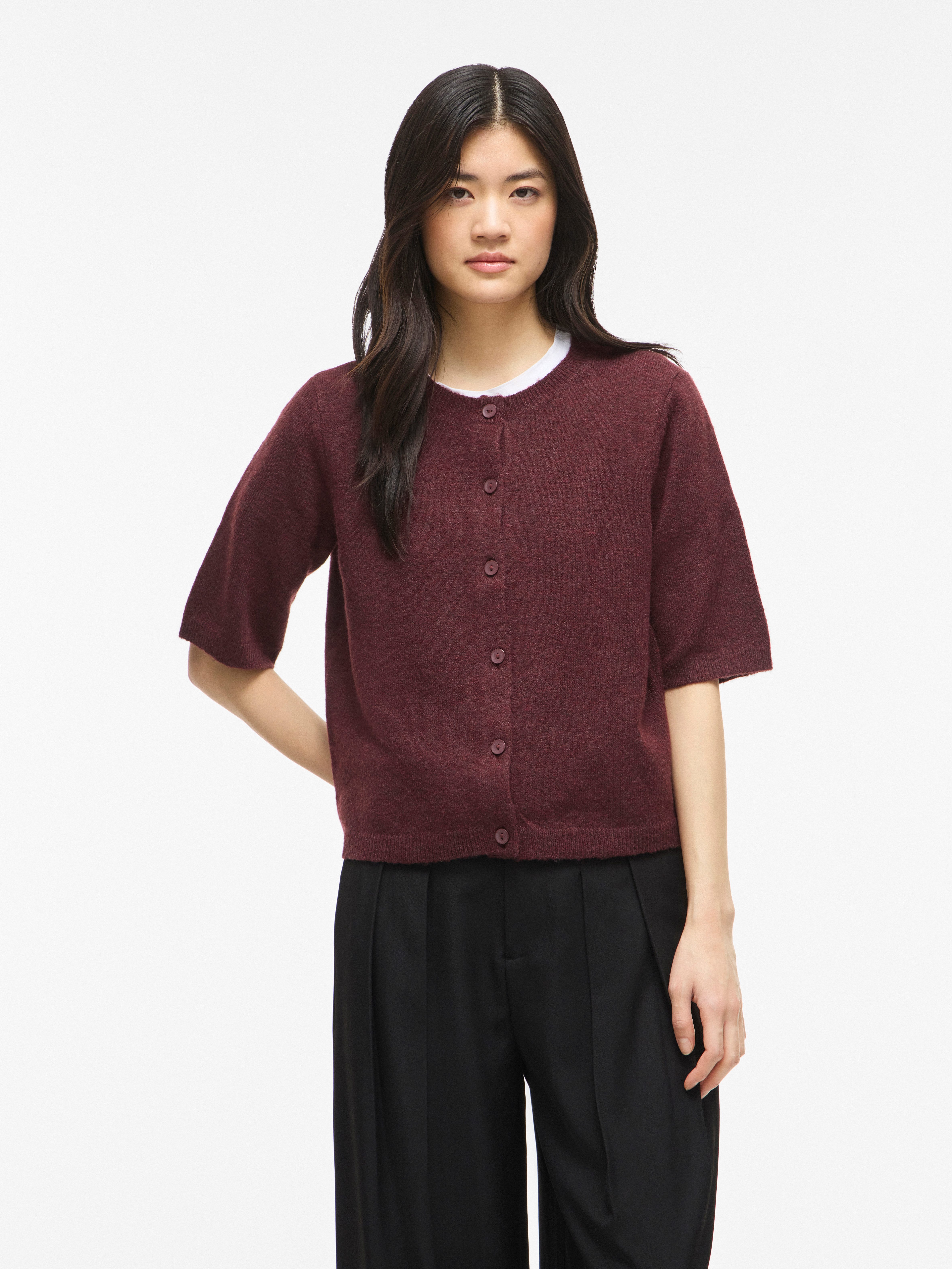 Vila Strickjacke VILIGA 2/4 O-NECK KNIT CARDIGAN - NOOS Materialmix, regular fit