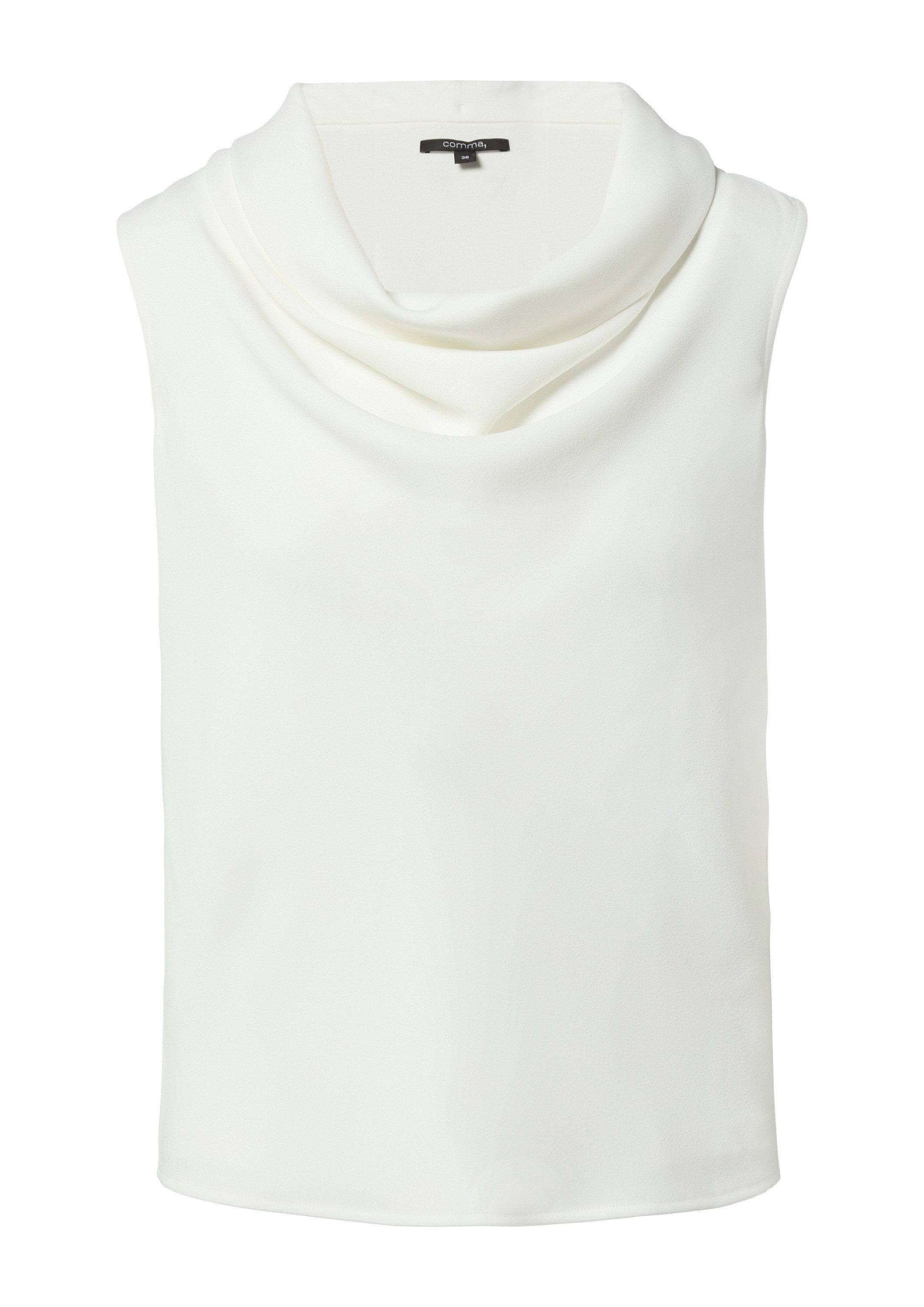 comma Muskelshirt T-Shirt Jersey-Top mit Wasserfall-Ausschnitt günstig online kaufen