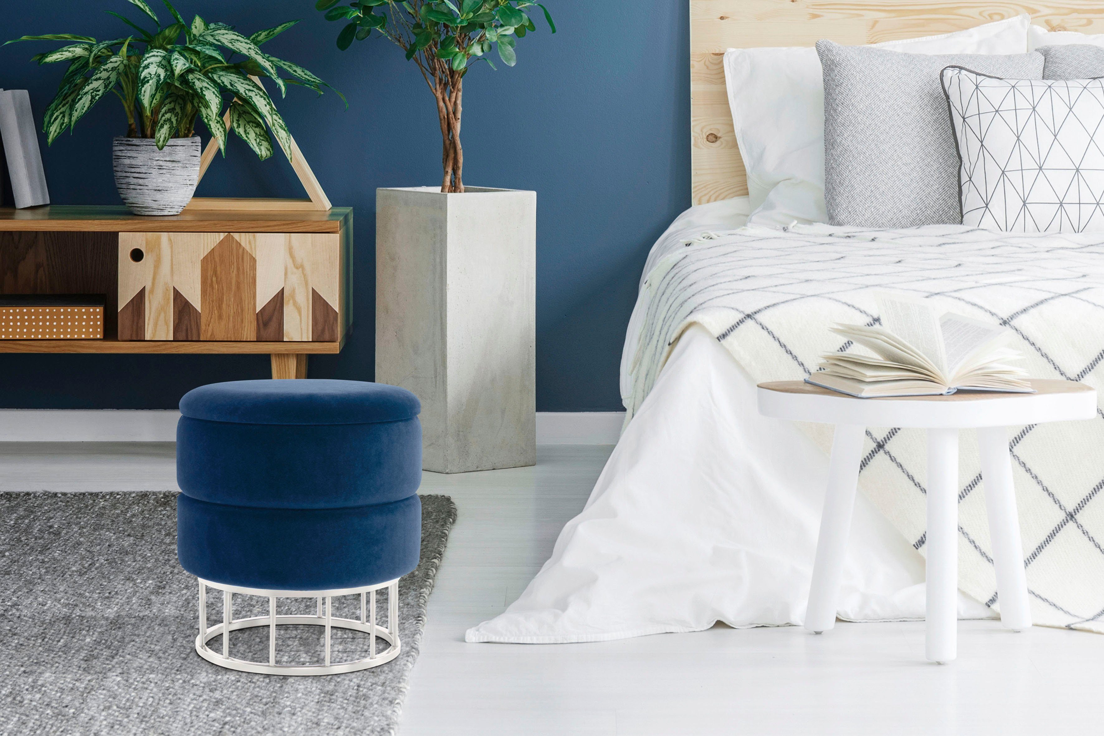 Stauraumhocker Hocker Zero 525, Sitzhocker mit Komfort,runde, moderne Form