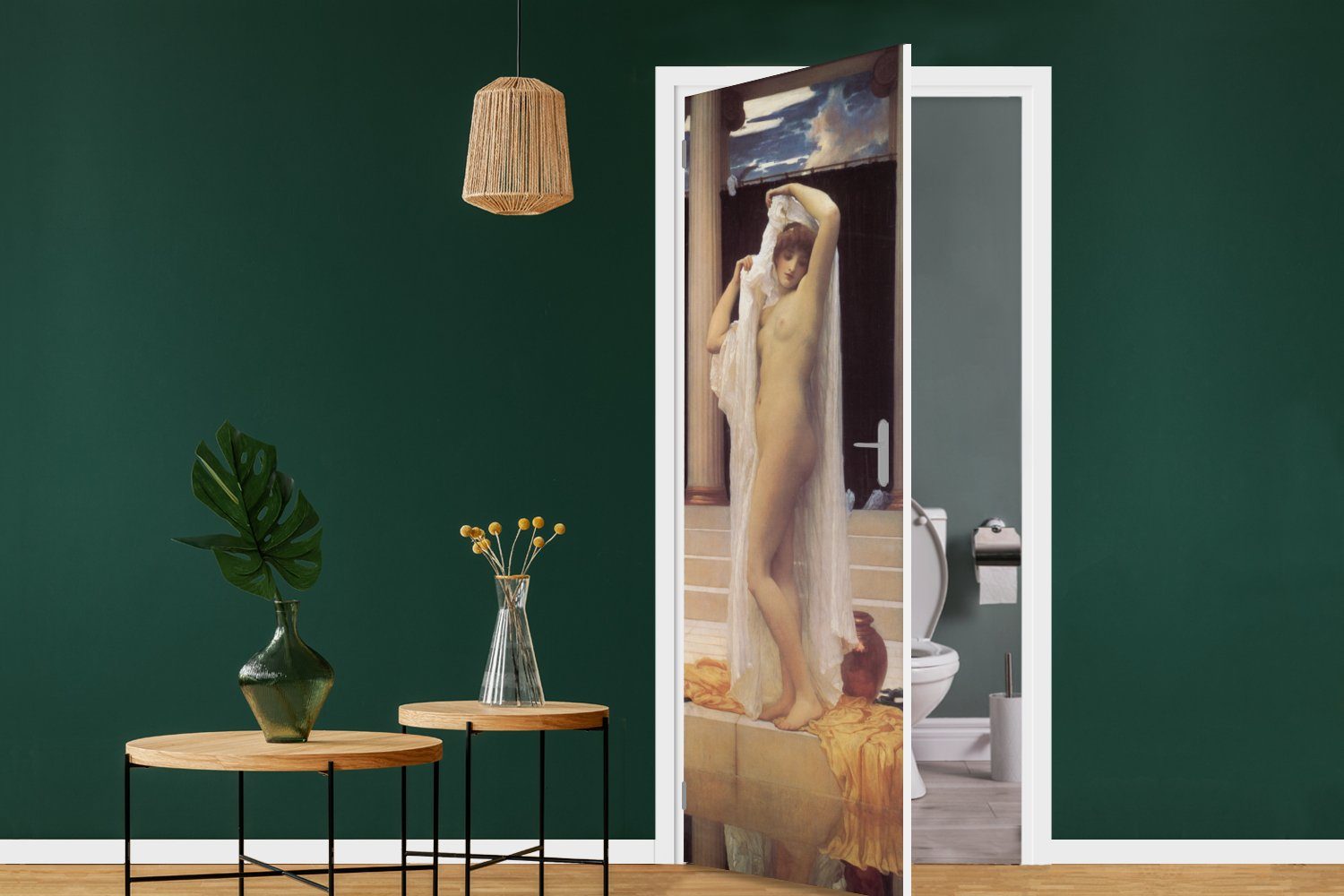 MuchoWow Türtapete Das Bad der bedruckt, Frederic Leighton, St), von 75x205 Matt, cm - Tür, Gemälde Türaufkleber, Fototapete für Psyche (1