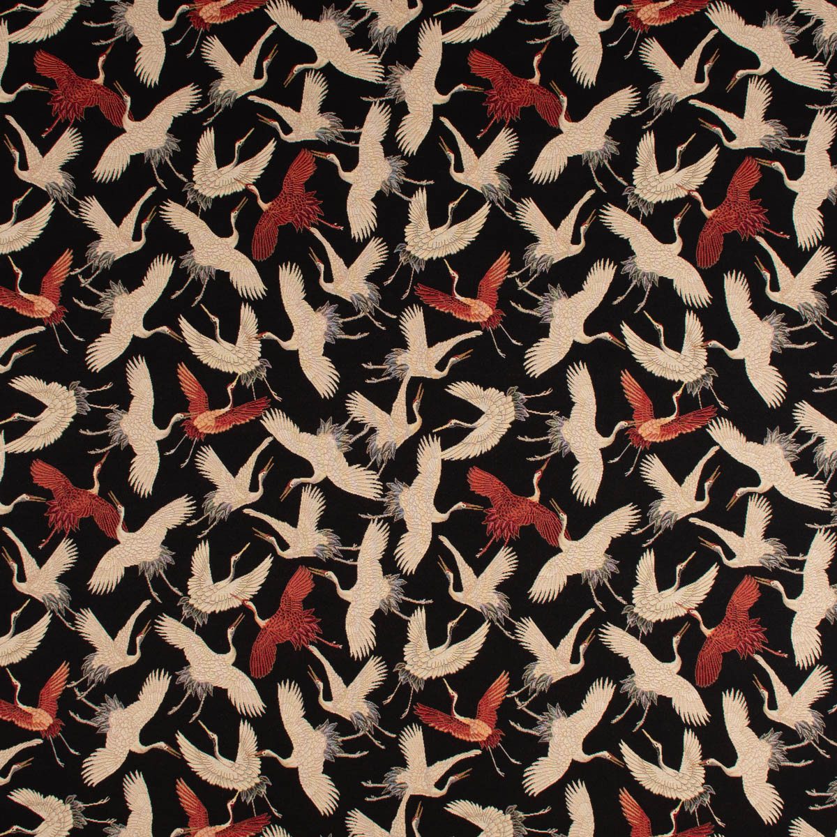 SCHÖNER LEBEN. Dekokissen SCHÖNER LEBEN. Kissenhülle GobelCranebird Paradise Kraniche schwarz b