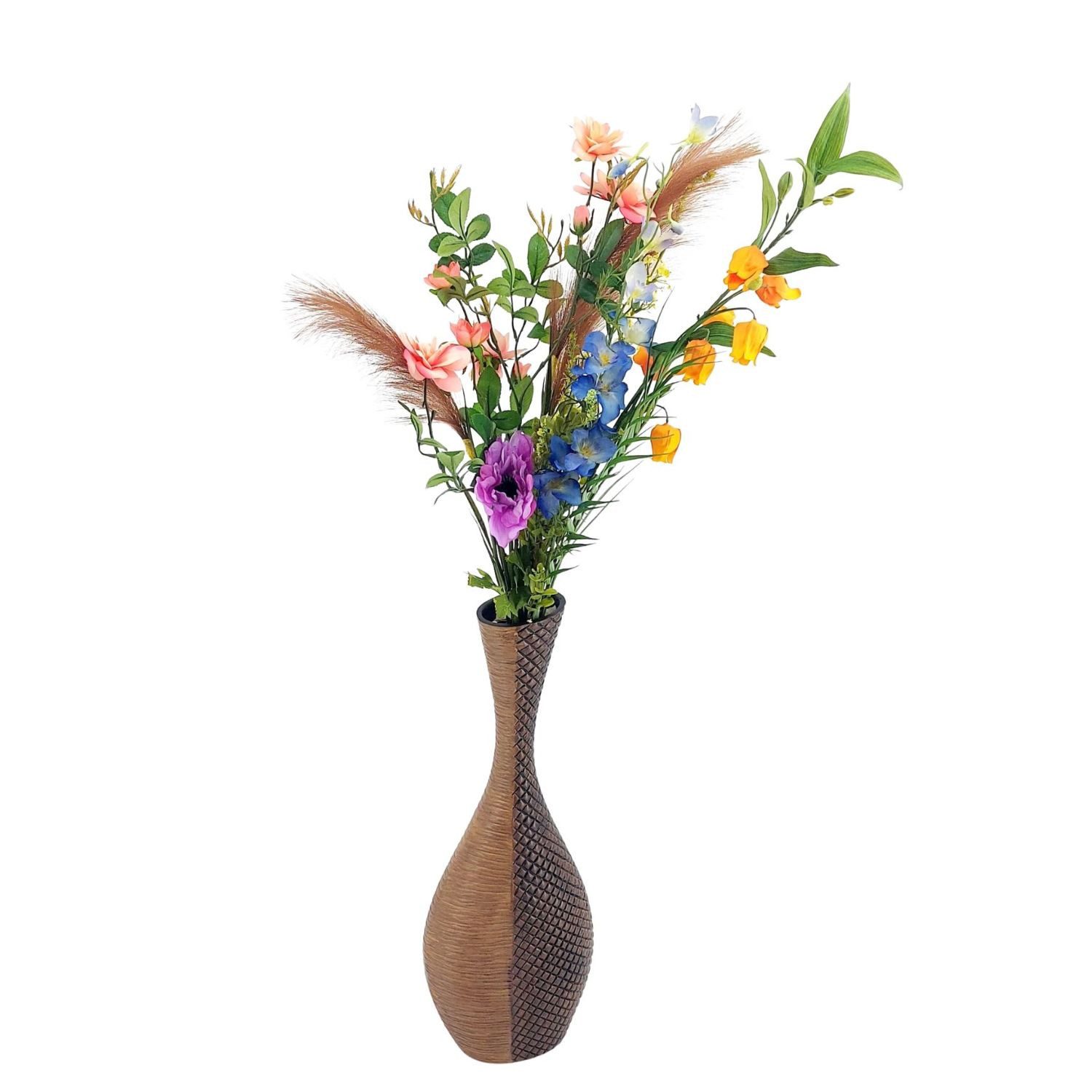 formano Bodenvase Holzoptik, Kunststein in Holzoptik, Braun, Holzoptik, H: 59cm