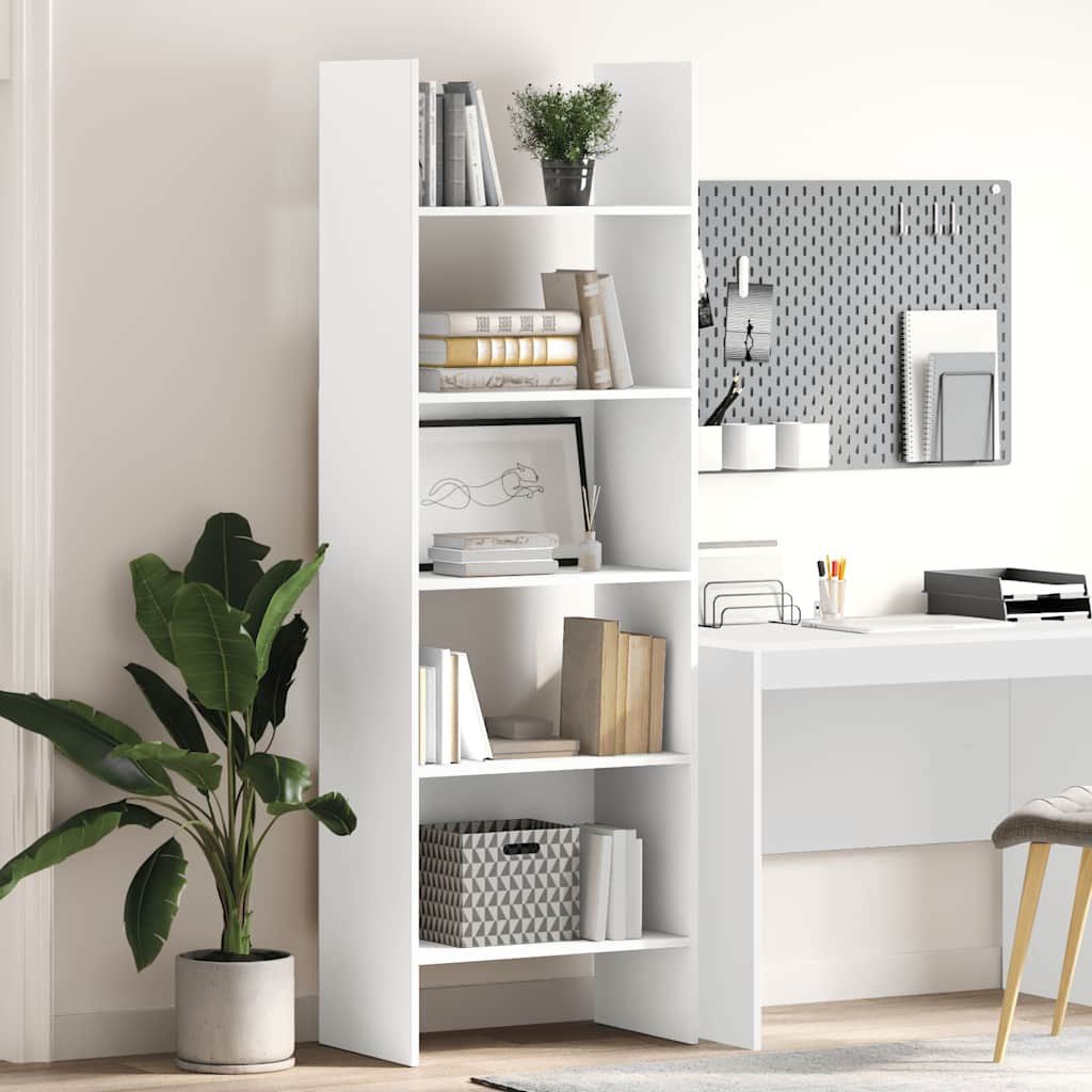 vidaXL Bücherregal Bücherregal Weiß 60x35x180 cm Holzwerkstoff, 1-tlg.