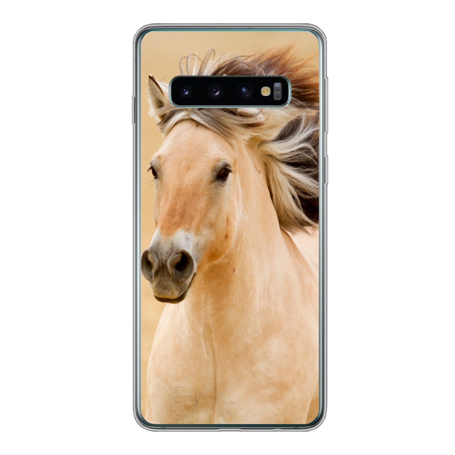 MuchoWow Handyhülle für Samsung Galaxy S10 Pferde - Tiere - Mähne - Porträt, Phone Case, Silikon, Schutzhülle Dünn