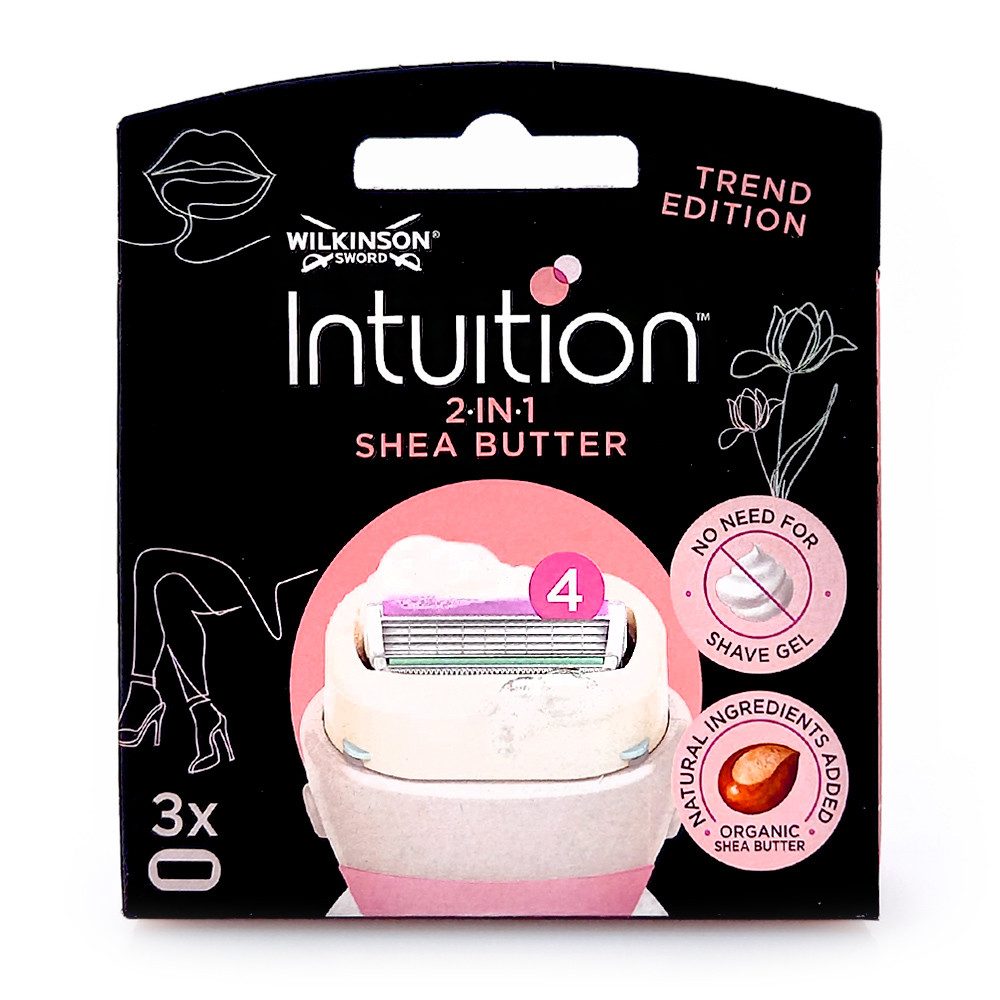 Wilkinson Rasierklingen Wilkinson Intuition 2-in-1 Shea Butter Rasierklingen, 3er Pack, 3-tlg., mit aufschäumenden Hautconditioner