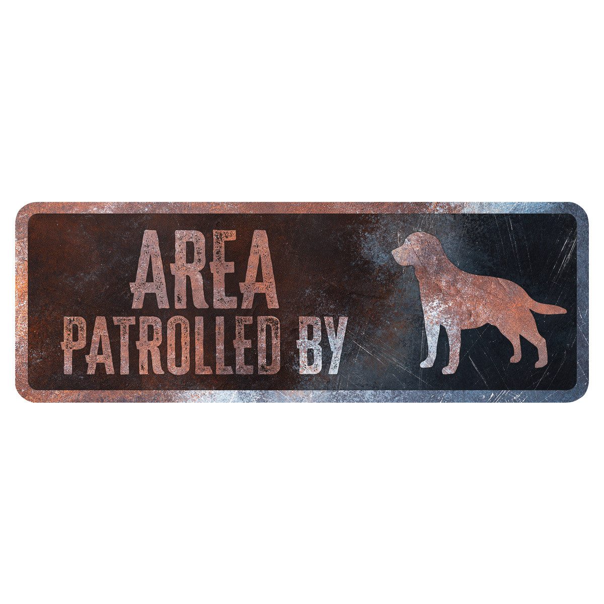 D&D Warnschild Warnschild Labrador Englisch rostig