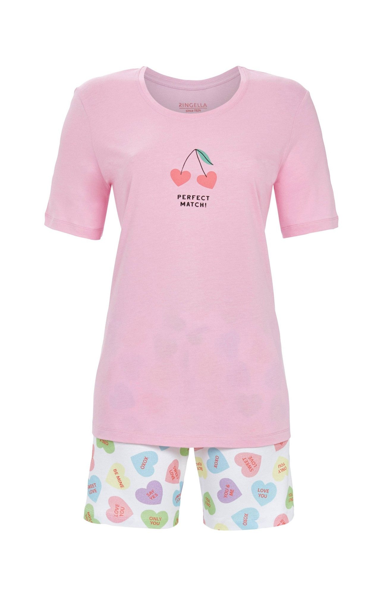 Ringella Shorty mit Motivdruck und Hose mit Herzdessin (2 tlg) weich & hautsympathisch