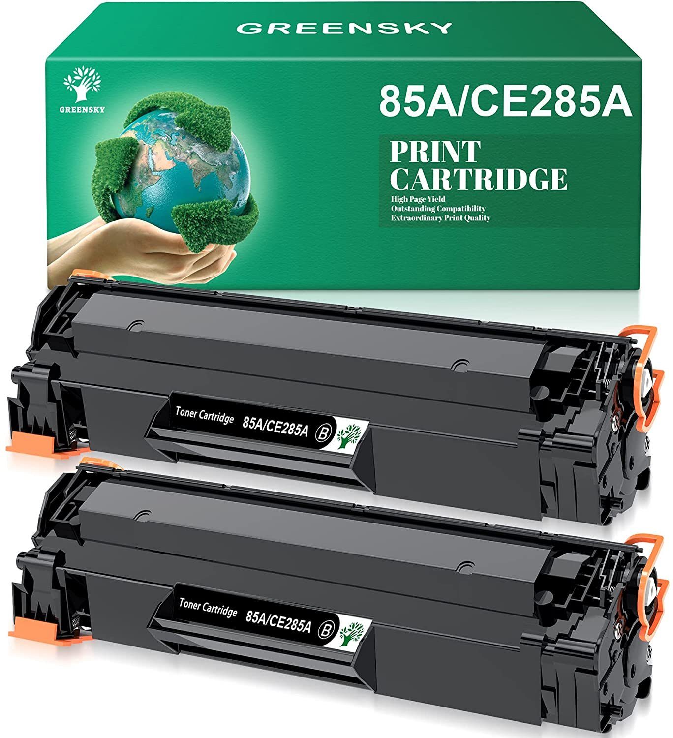 Greensky Tonerpatrone für HP 85A CE285A Laserjet Pro P1100 M1136 M1210, ( toner schwarz, 2-St), hp laserjet p1102w p1102 p1005 m1212nf